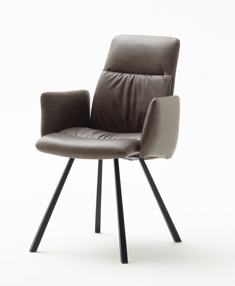 (2er-Set) MCA furniture Armlehnen, Stuhl mit Oxford Set Esszimmerstuhl 4-Fuß cappucc 2er