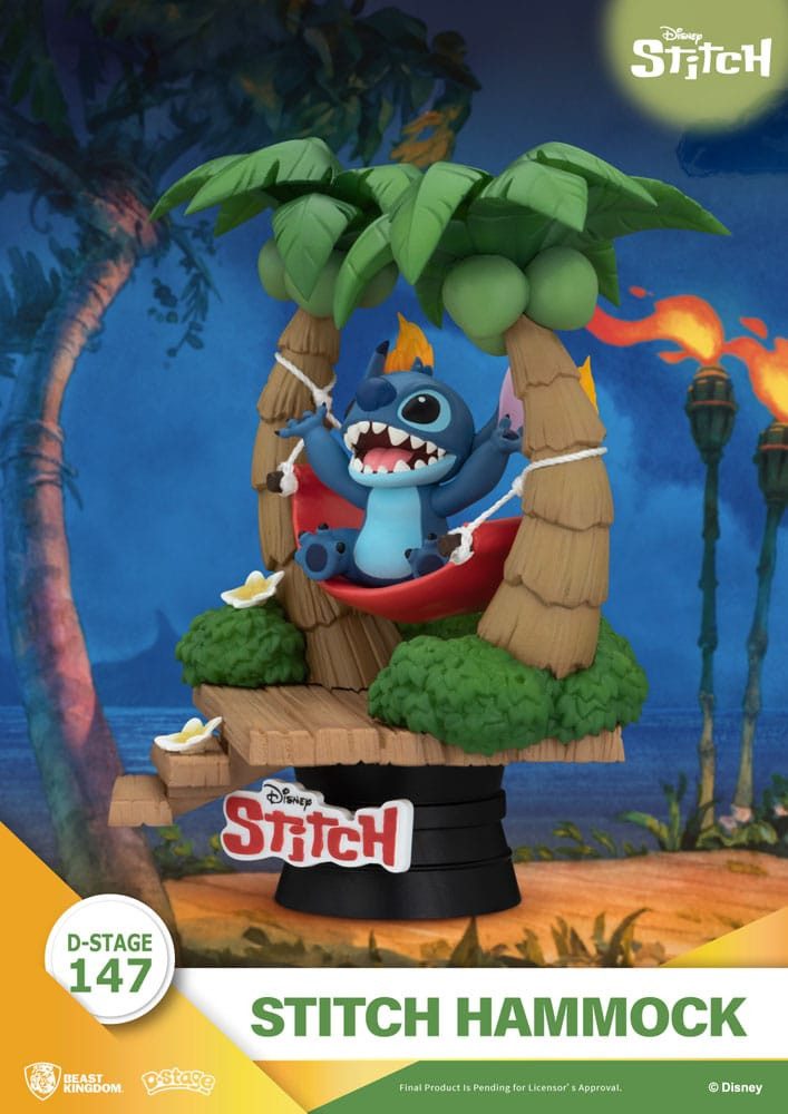 Beast Kingdom Toys Merchandise-Figur Lilo & Stitch D-Stage PVC Diorama Stitch Hammock 13 cm