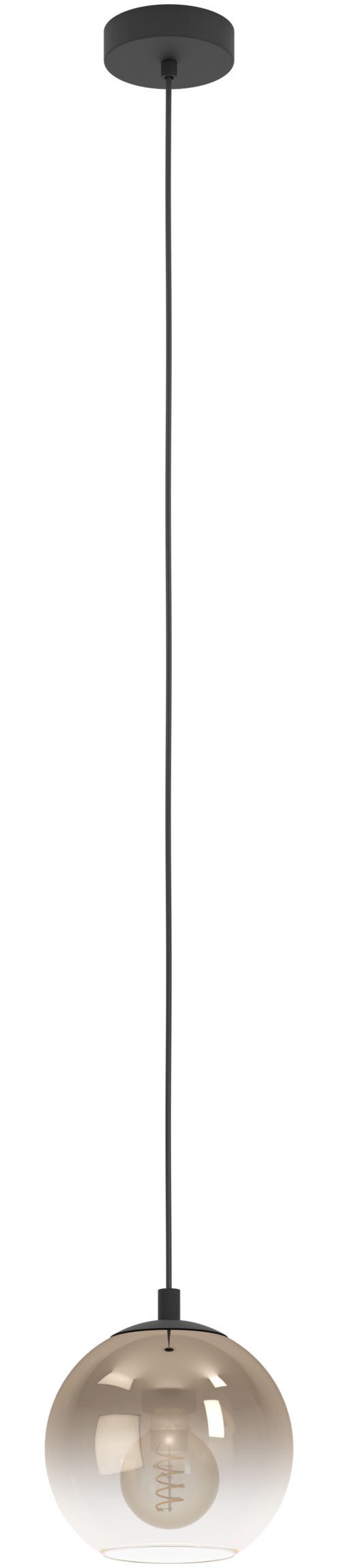 EGLO Hängeleuchte ARISCANI 1 Pendellampe - Stahl - E27 - 1X60W - IP20, ohne Leuchtmittel, Hängelampe, Deckenlampe, Wohnzimmer, Esszimmer, H110 x Ø20 cm