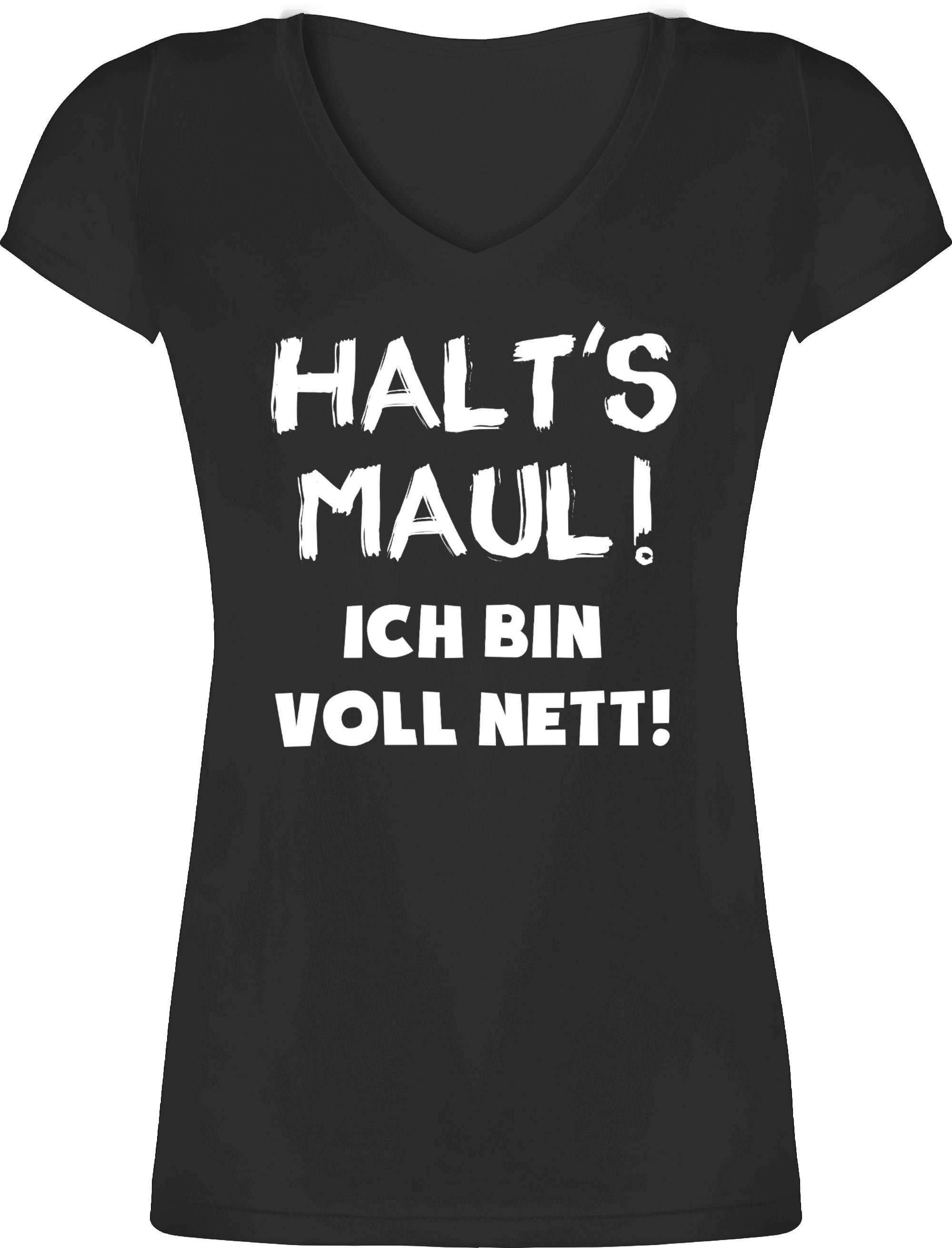 Shirtracer TShirt »Halt's Maul ich bin voll nett Sprüche Statement