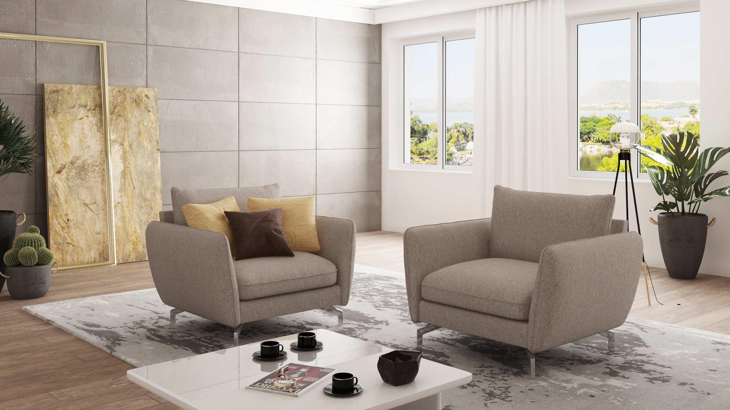 S-Style Möbel Sessel Benita mit Silber günstig online kaufen