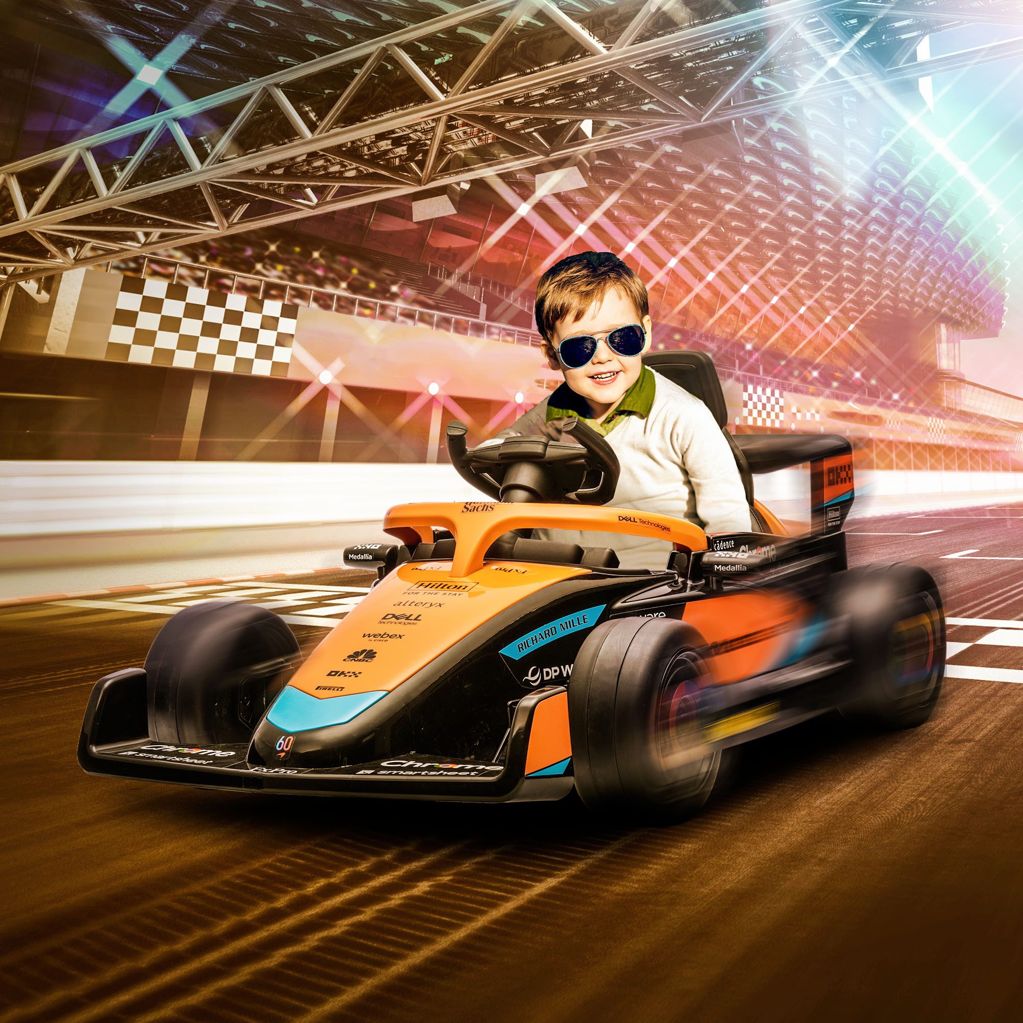 AIYAPLAY Elektro-Kinderauto 12V Kinderfahrzeug mit 2,4G-Fernbedienung, Elektrofahrzeug, Belastbarkeit 30 kg, (1-tlg), für 3-5 Jahre Kinder, Orange