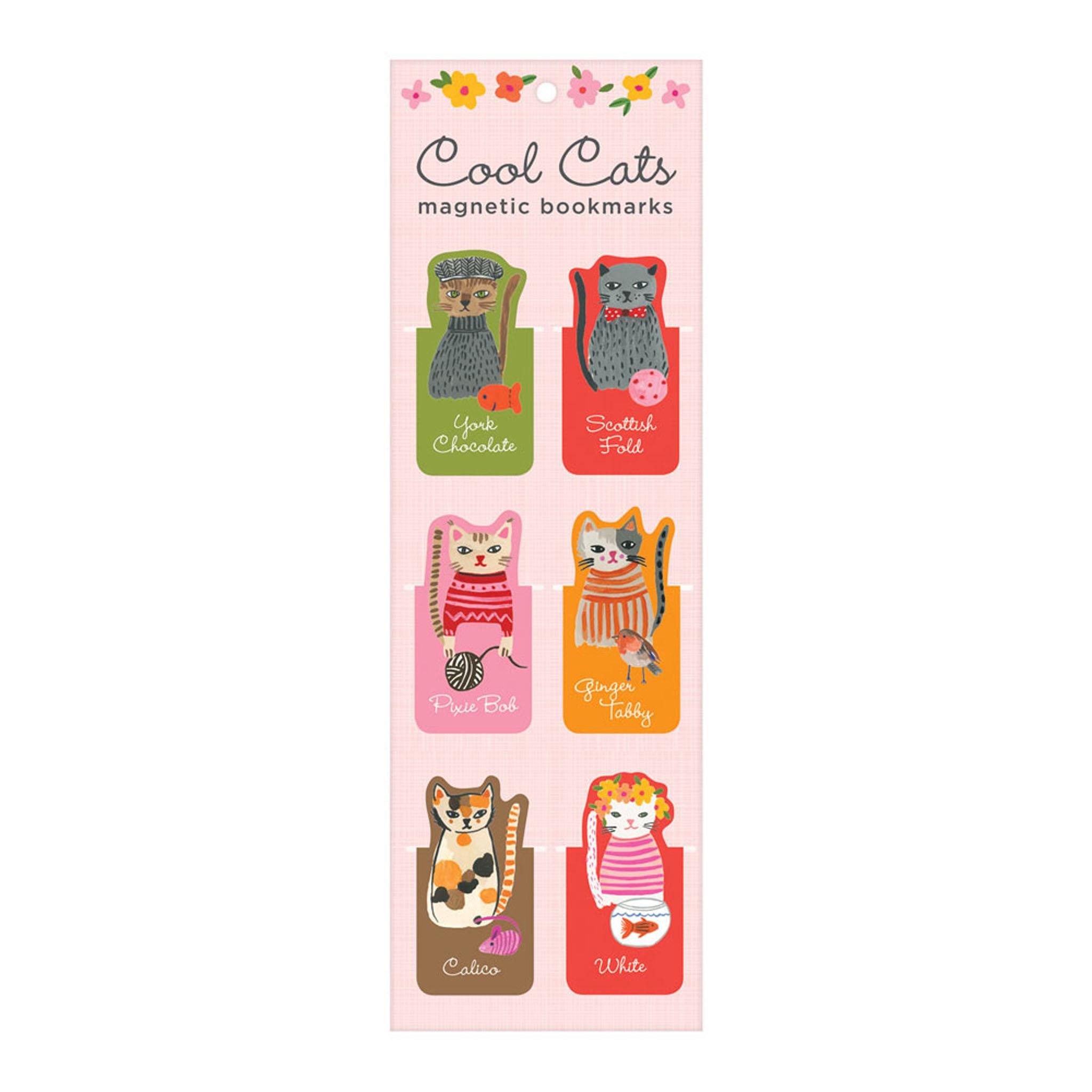 Notizbuch Gavin, C: Cool Cats Magnetic Bookmarks