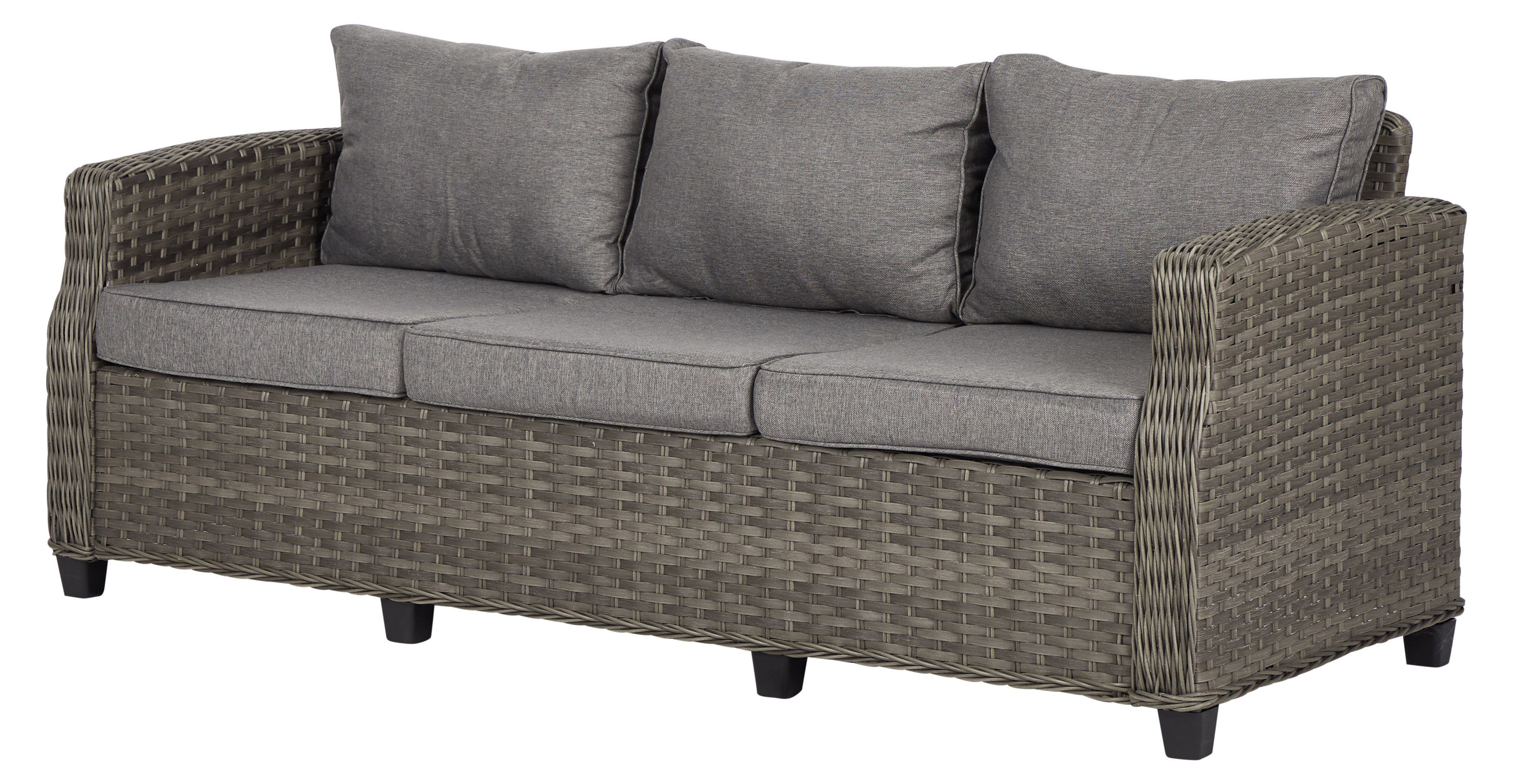 ebuy24 Loungesofa »Oris Gartensofa 3 Sitzer, inkl. Sitzkissen, grau u