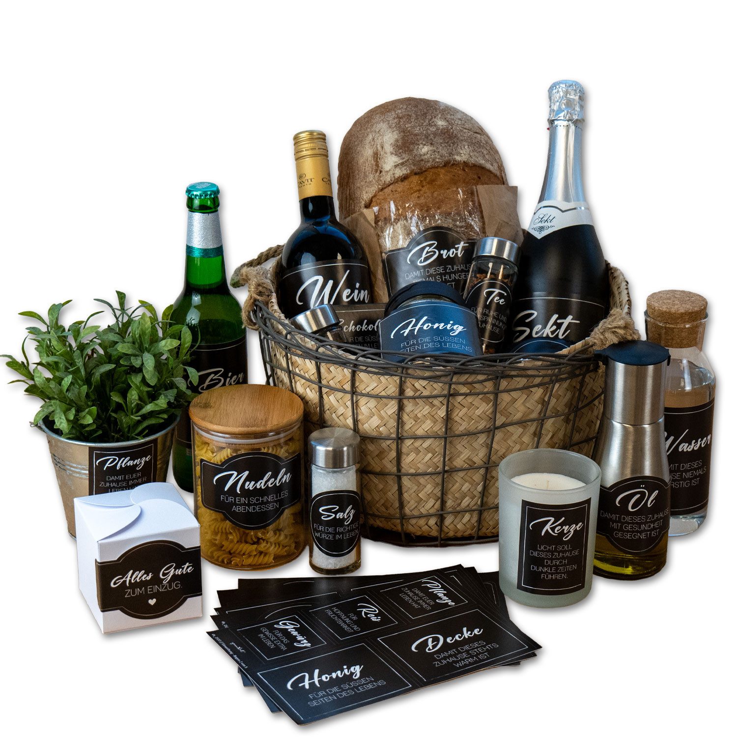 younikat Aufkleber younikat Aufkleber zum Einzug I 19 Stück I Motiv schwarz I dv1537