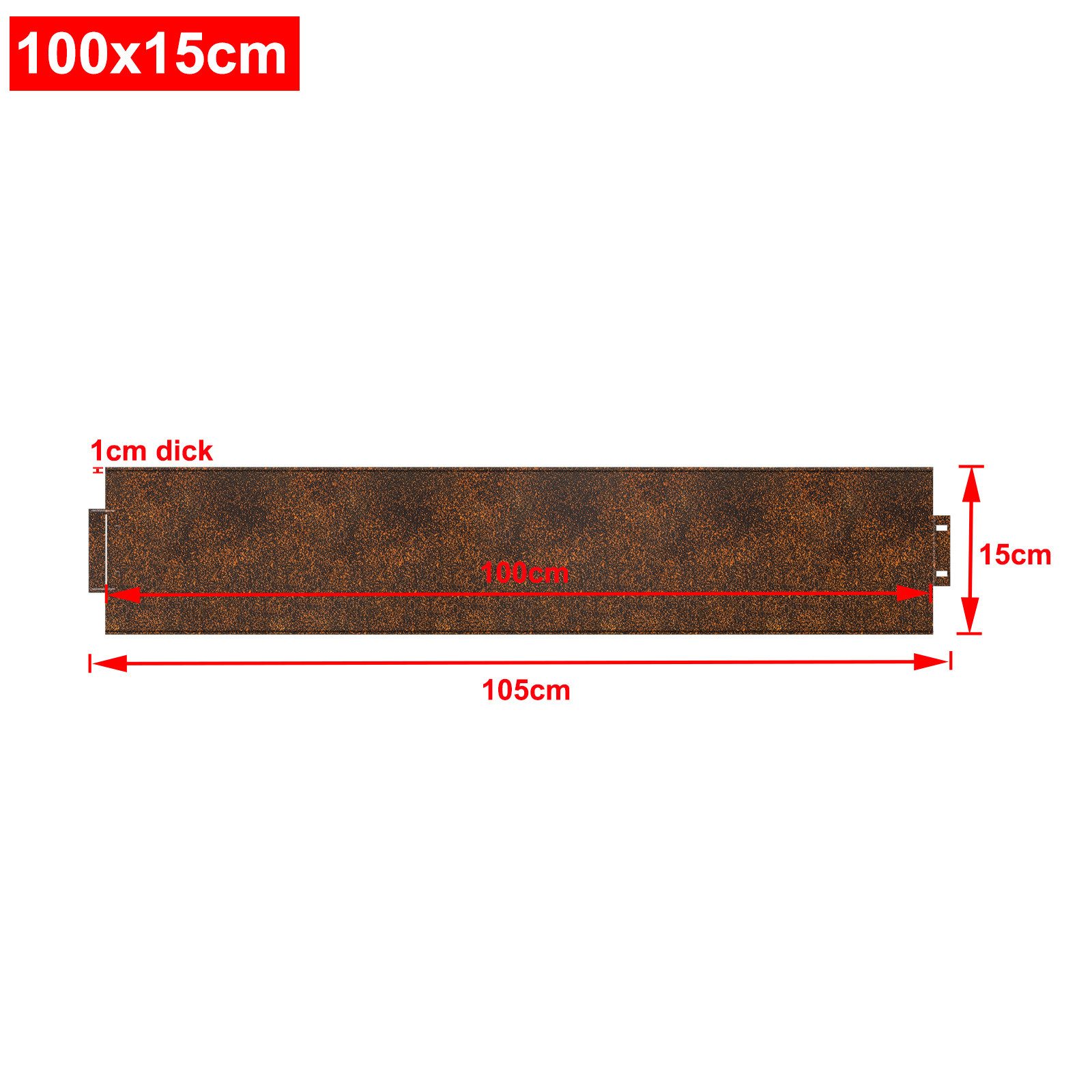 FIVMEN Beetumrandung Rasenkante Metall 5m Beeteinfassung Verzinkt, Rost, 100x15cm/100x18cm per Stück Beetbegrenzung