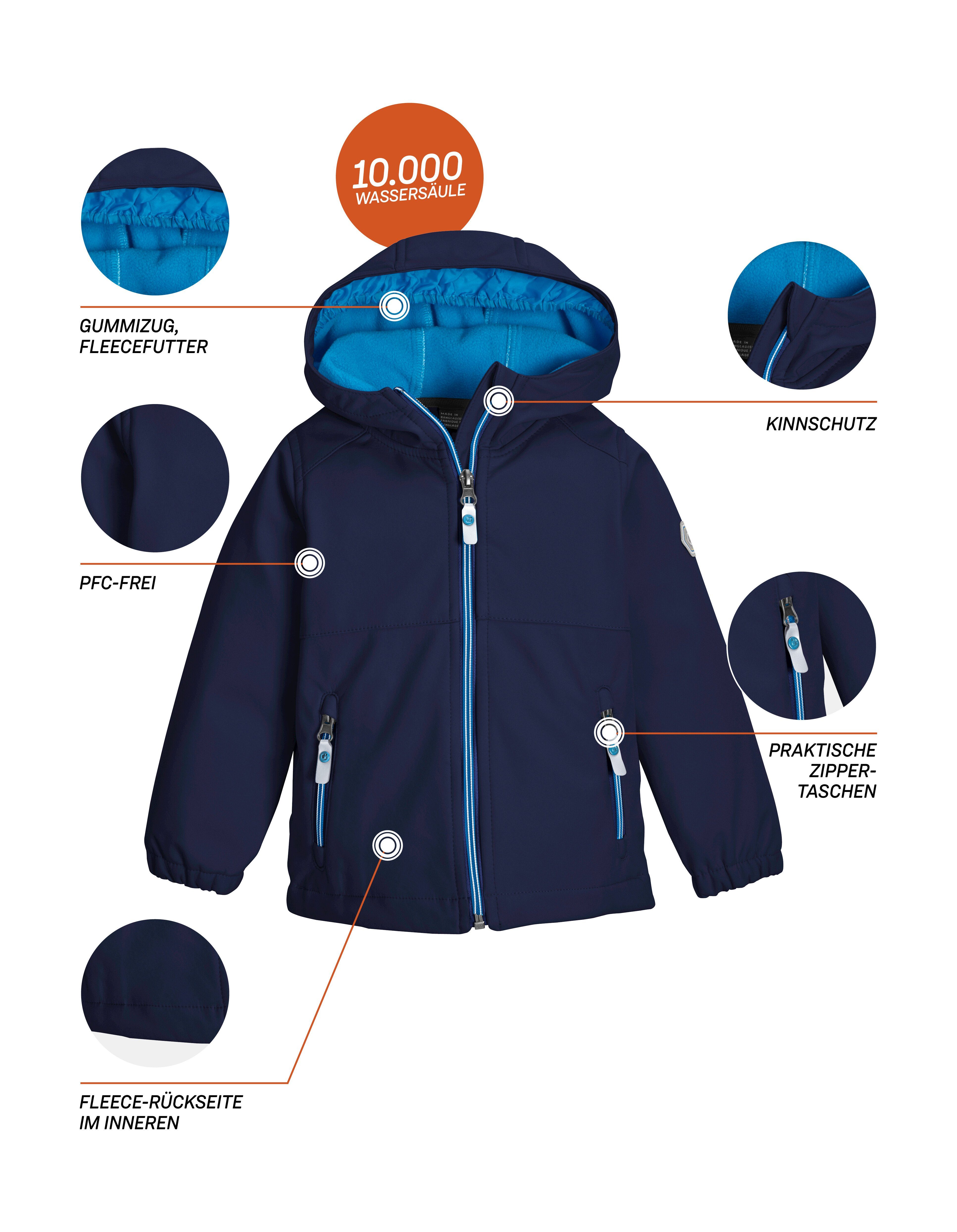 Killtec Softshelljacke Mini Softshelljacke Wasserabweisende Softshelljacke, warm, farblich abgesetzte Akzente