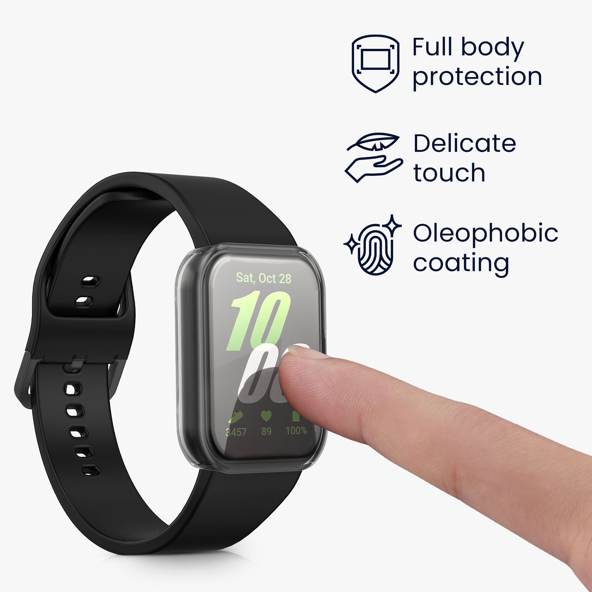 kwmobile Smartwatch-Hülle 2x Silikon Hülle für Samsung Galaxy Fit 3, Schutzhülle Fullbody Display Cover Set aus Silikon