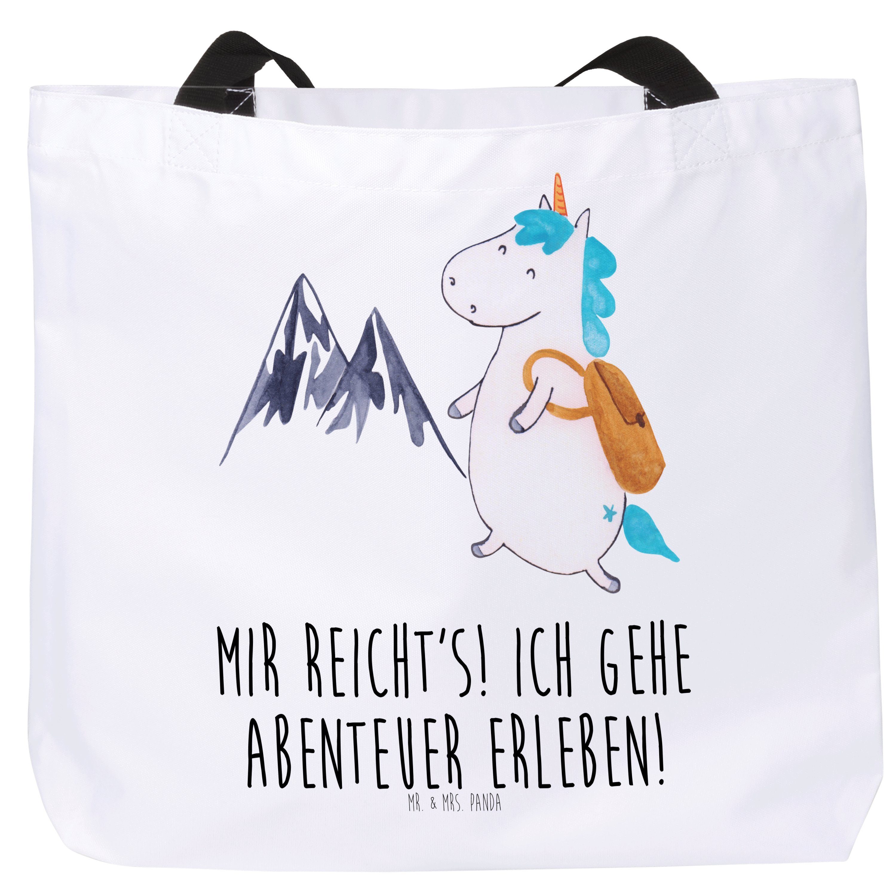 Mr. & Mrs. Panda Bergsteiger Tasche, - (1-tlg) - Weiß Trageb Geschenk, Einhorn Shopper Einkaufsbeutel