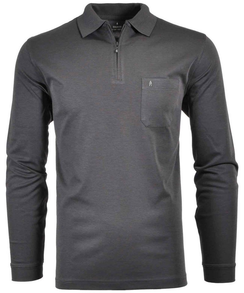RAGMAN Langarm-Poloshirt