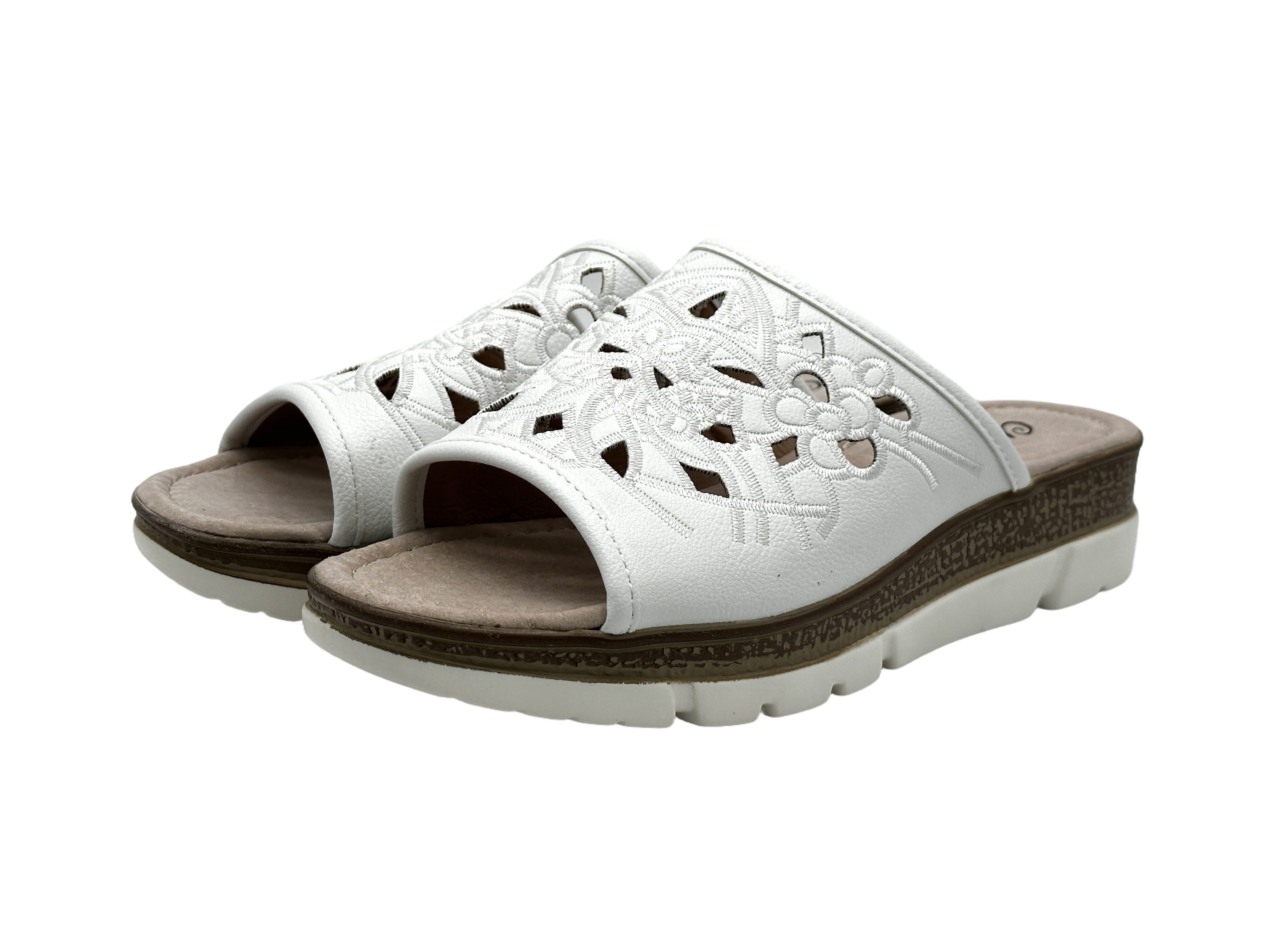Nowaland Bequeme Damen-Pantoletten - luftdurchlässig & rutschfest Pantolette Blumenmuster, ergonomisch, Weich, rutschhemmend