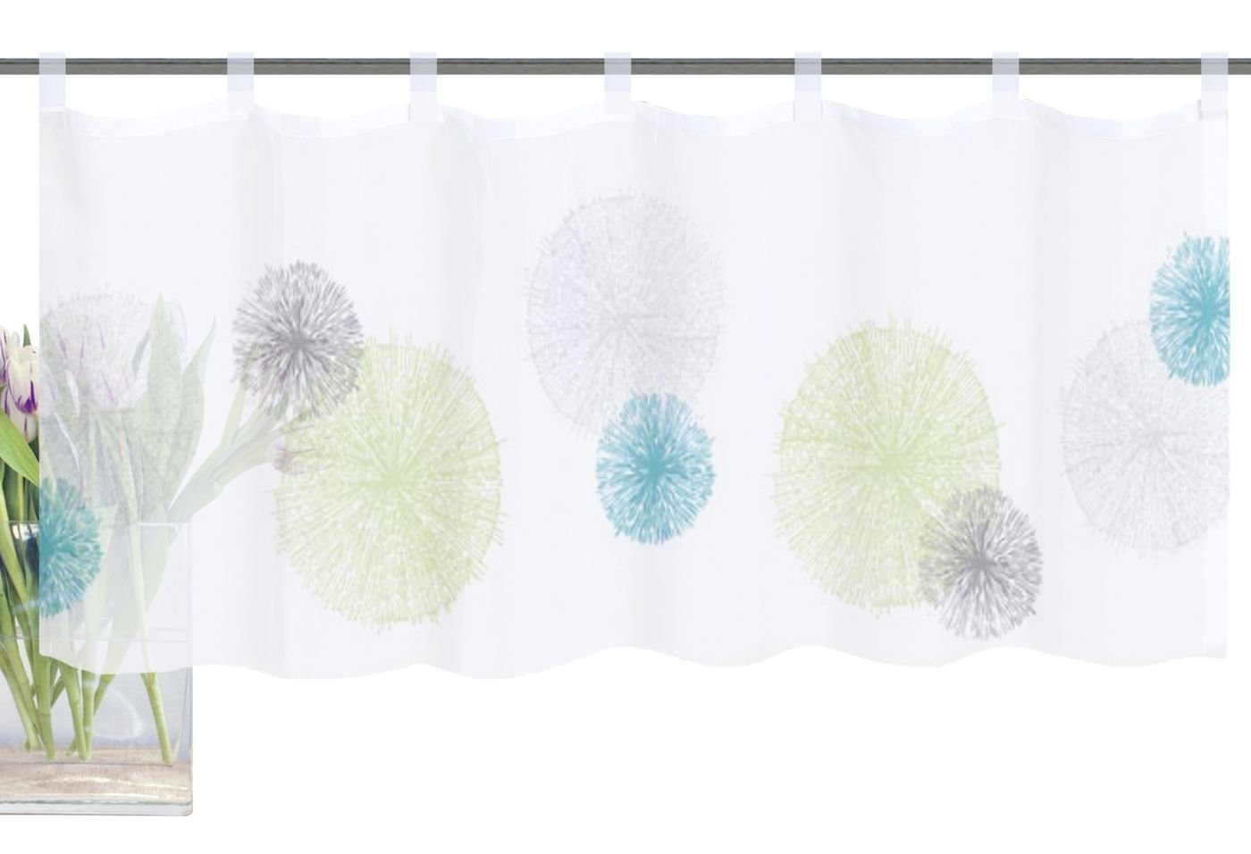 HOME WOHNIDEEN Gardine Home Wohnideen Cafehaus Voile Digitaldruck Rawlins (1 St), Lichtschutz, Stoff