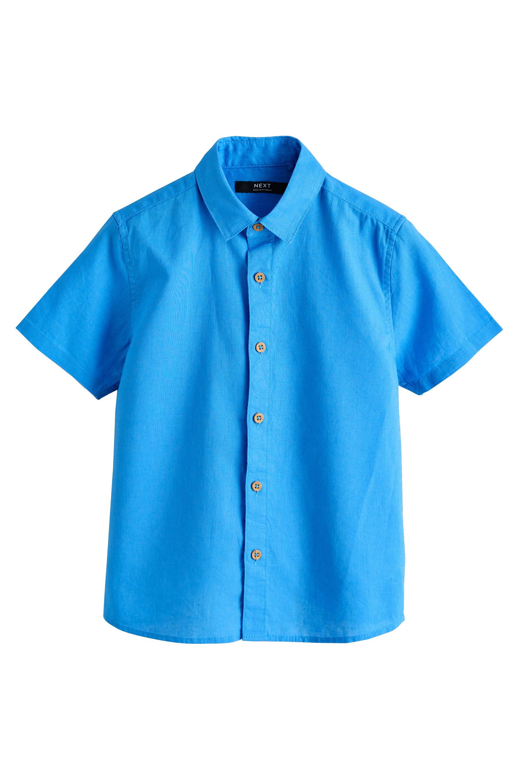 Next Kurzarmhemd Kurzärmliges Hemd aus Leinengemisch (1-tlg)