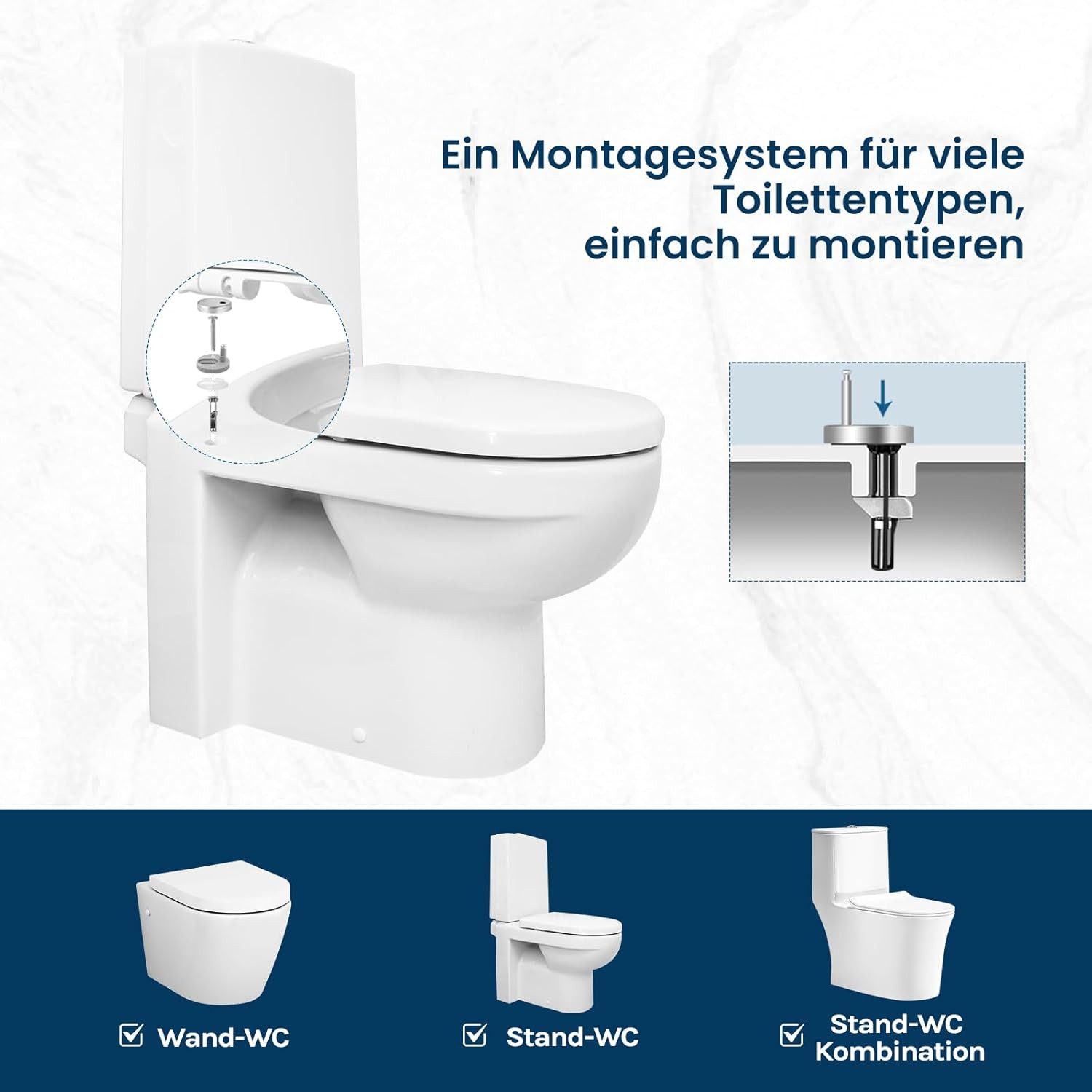 Woltu WC-Sitz (1-St), WC Sitz mit Absenkautomatik, Fast Fix, weiß günstig online kaufen