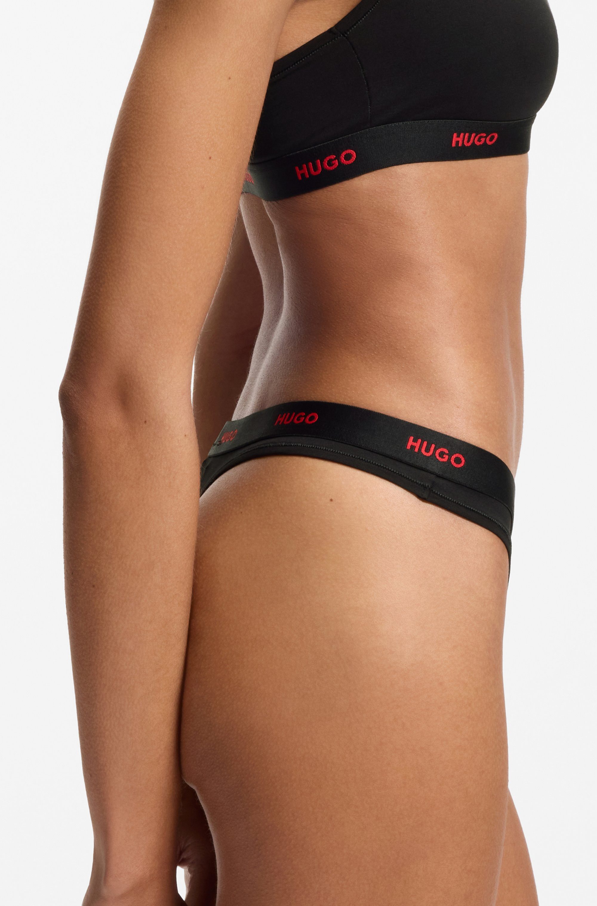 HUGO String ID aus Stretch-Baumwolle mit Logos am Bund