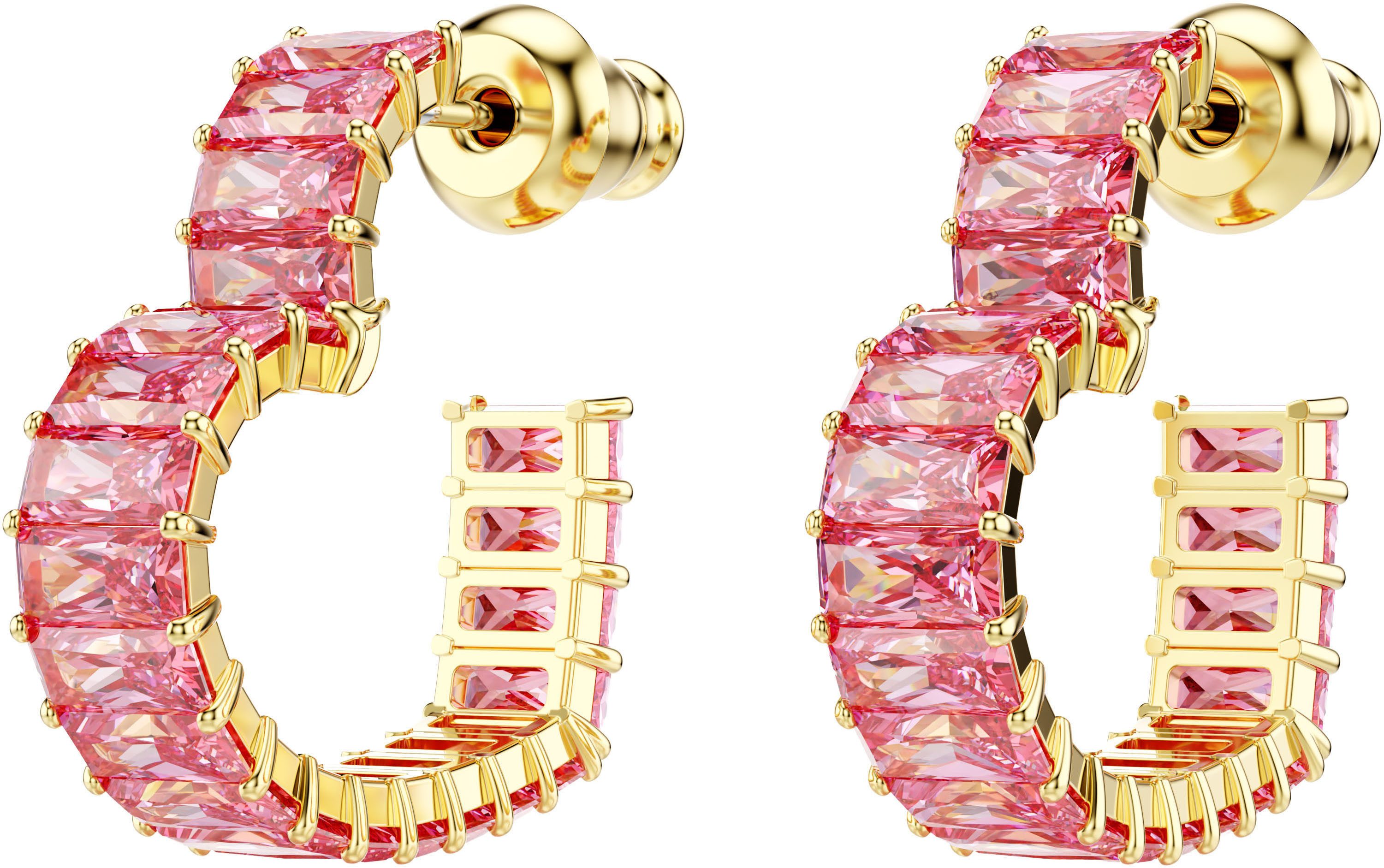Swarovski Paar Creolen Schmuck Geschenk Matrix Ohrringe Herz, mit Swarovski® Zirkonia (synth) - Einhänger abnehmbar