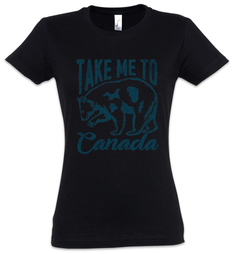 Print-Shirt Take Me To Canada Damen T-Shirt Kanada Ahornblatt Fahne Flagge Maple