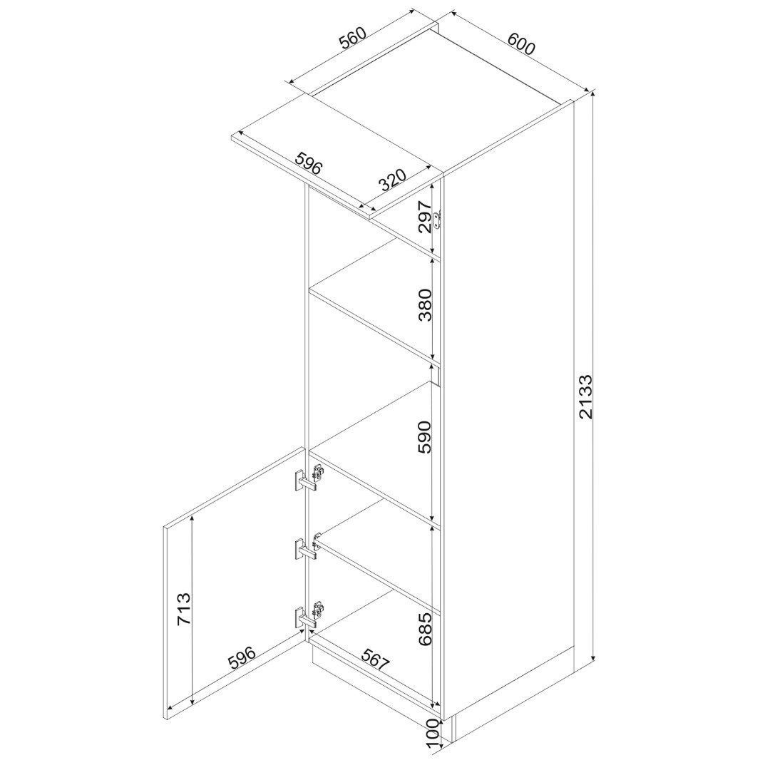 ROYAL24_MARKT Mikrowellenumbauschrank D60PK MVP/L - Morvex - Stilvolles Küchenelement (Küchen Mikrowellenumbauschrank, 1-St., Premium - Morvex) Edles Material - Zeitlos - Elegant
