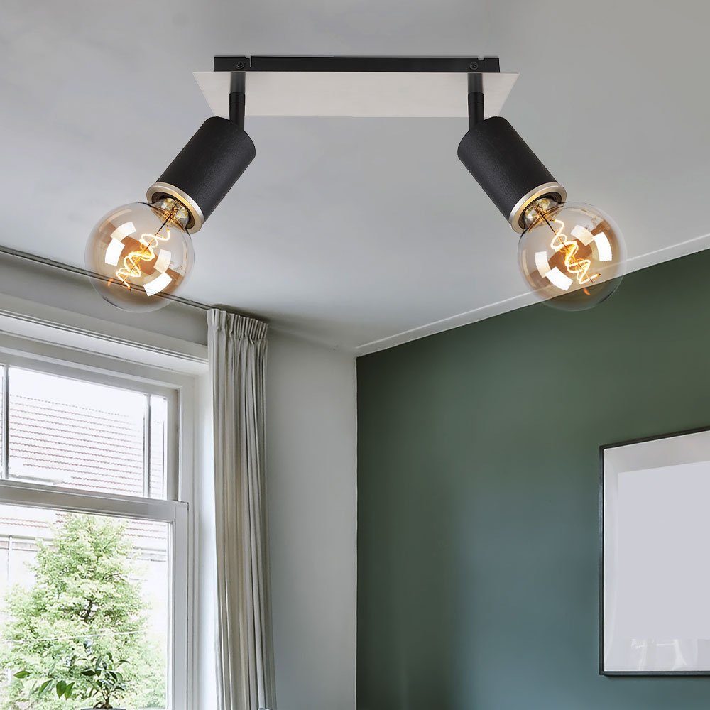 GLOBO LIGHTING LED Deckenspot, Leuchtmittel nicht inklusive, Deckenleuchte Strahler beweglich Wohnzimmerleuchte Wandlampe schwarz