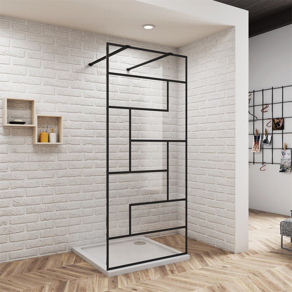 duschspa Duschwand 200cm Glaswand Duschwand Duschtrennwand Walk in Dusche ESG Nano Glas, Einscheibensicherheitsglas, Sicherheitsglas, (Set), Glas