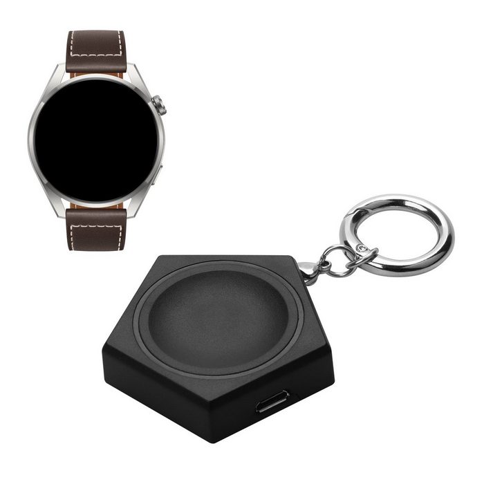 kwmobile Ladegerät für Huawei Watch D/Watch 3 Pro/Buds etc. Smartwatch USB-Ladegerät (magnetische Ladestation USB C Micro USB - tragbar - ohne Kabel)