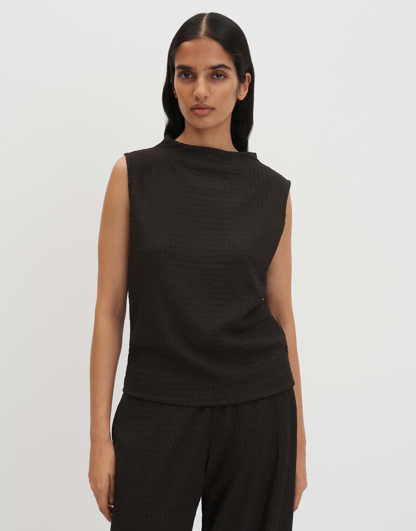 someday Shirttop Kharlie aus Jersey mit Crinkle-Effekt Mit Crinkle-Effekt und fließender Silhouette