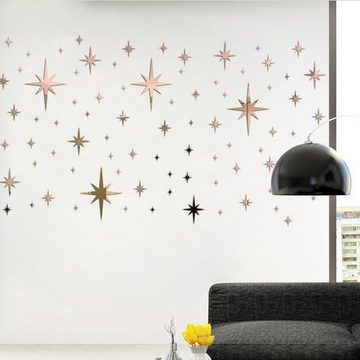 Juoungle Wandtattoo Wandaufkleber Acryl, DIY Spiegel Aufkleber Schlafzimmer Dekoration