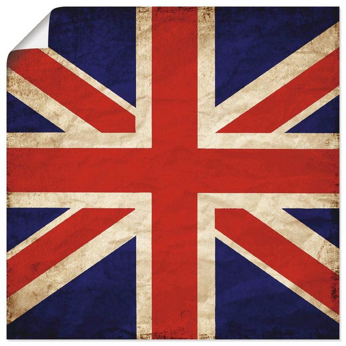 Artland Wandbild Vereinigtes Königreich Flagge Zeichen (1 St) als Alubild Leinwandbild Wandaufkleber oder Poster in versch. Größen