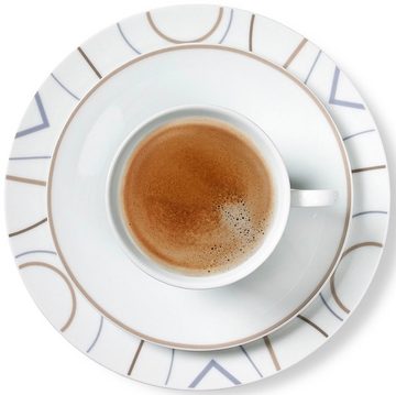 Ritzenhoff & Breker Kaffeeservice Graphic, (18-tlg), 6 Personen, Porzellan, Geschirr-Set, schwungvolles geometrisches Muster