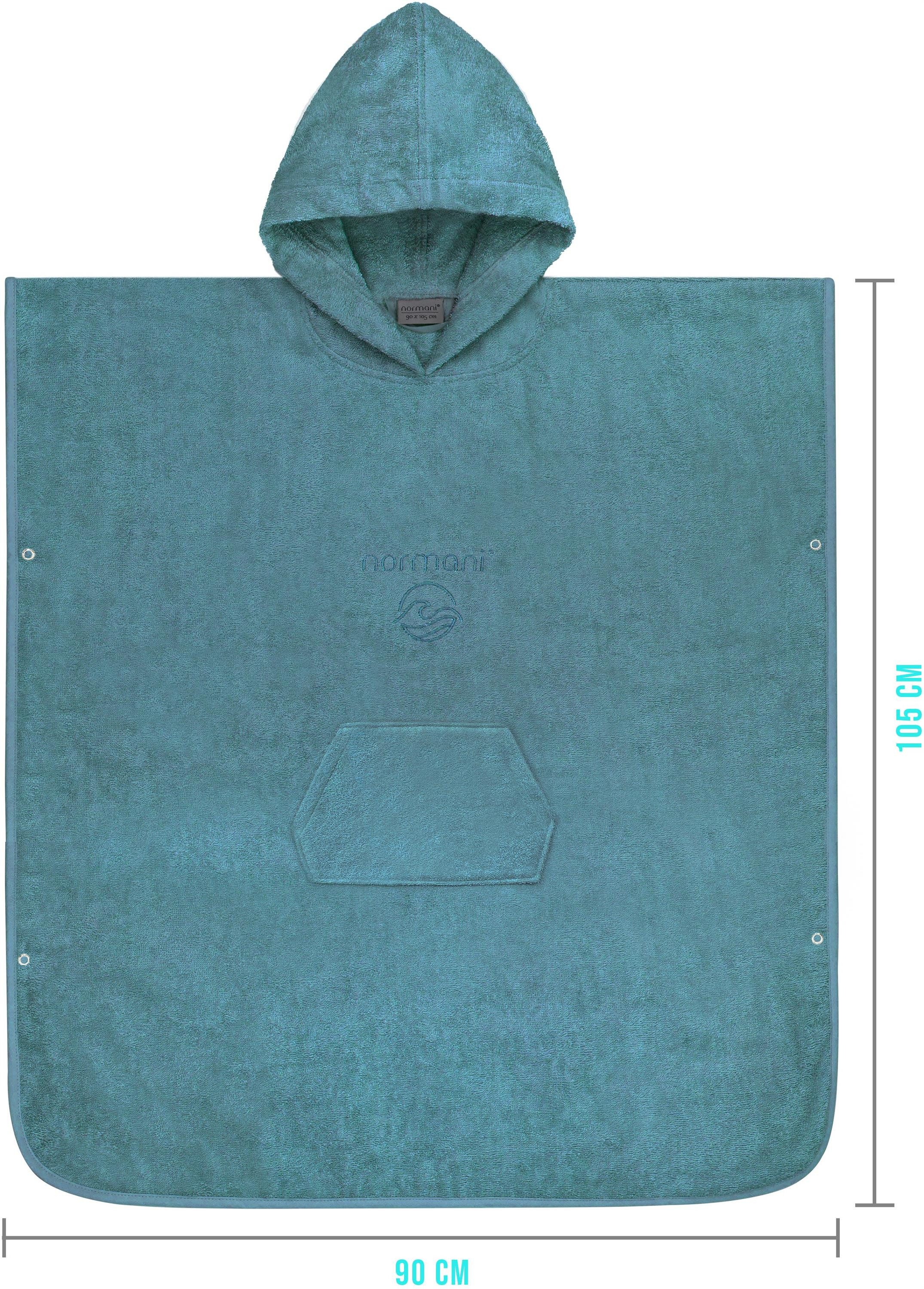 normani Badeponcho Badeponcho aus Bio-Baumwolle Sitra, Bio-Baumwolle, Kapuze, Schlupf, Strandponcho 90x105 cm aus 100 % Öko-Baumwolle mit Kapuze – Bild 4 von 5