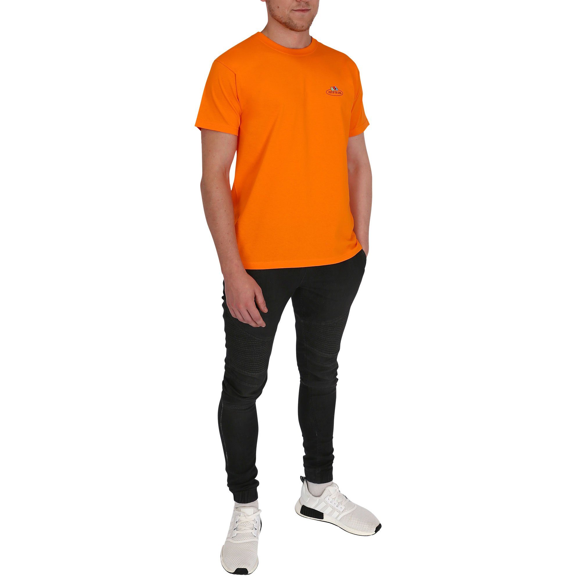 orange Rundhalsshirt mit of Loom Fruit the T Valueweight Vintage-Logo