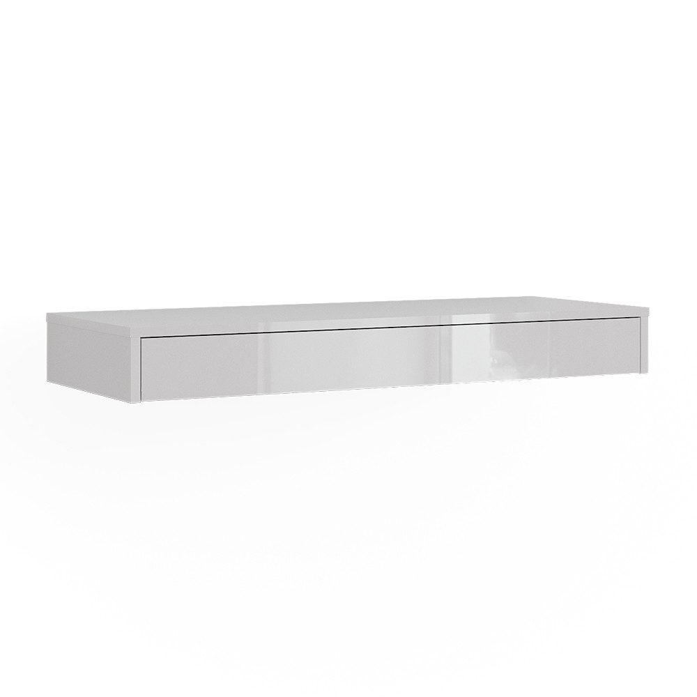 Vicco Bücherregal Sherry, Weiß Hochglanz, 100 x 12 cm mit Schublade, 1-tlg. günstig online kaufen