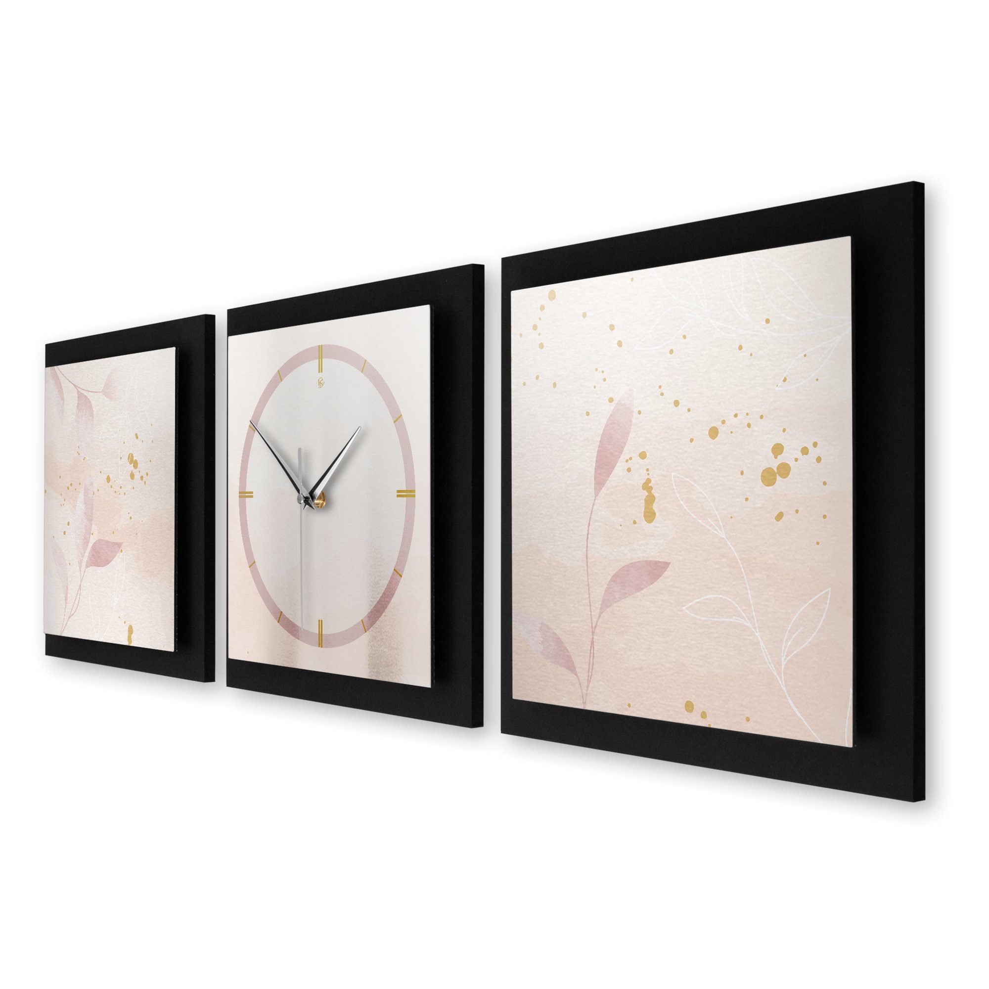 Feder Quarzuhrwerk; Kreative (150x50cm) Pink Pale groß oder außergewöhnlich, Funk- elegant, Ticken; modern) (ohne Wanduhr
