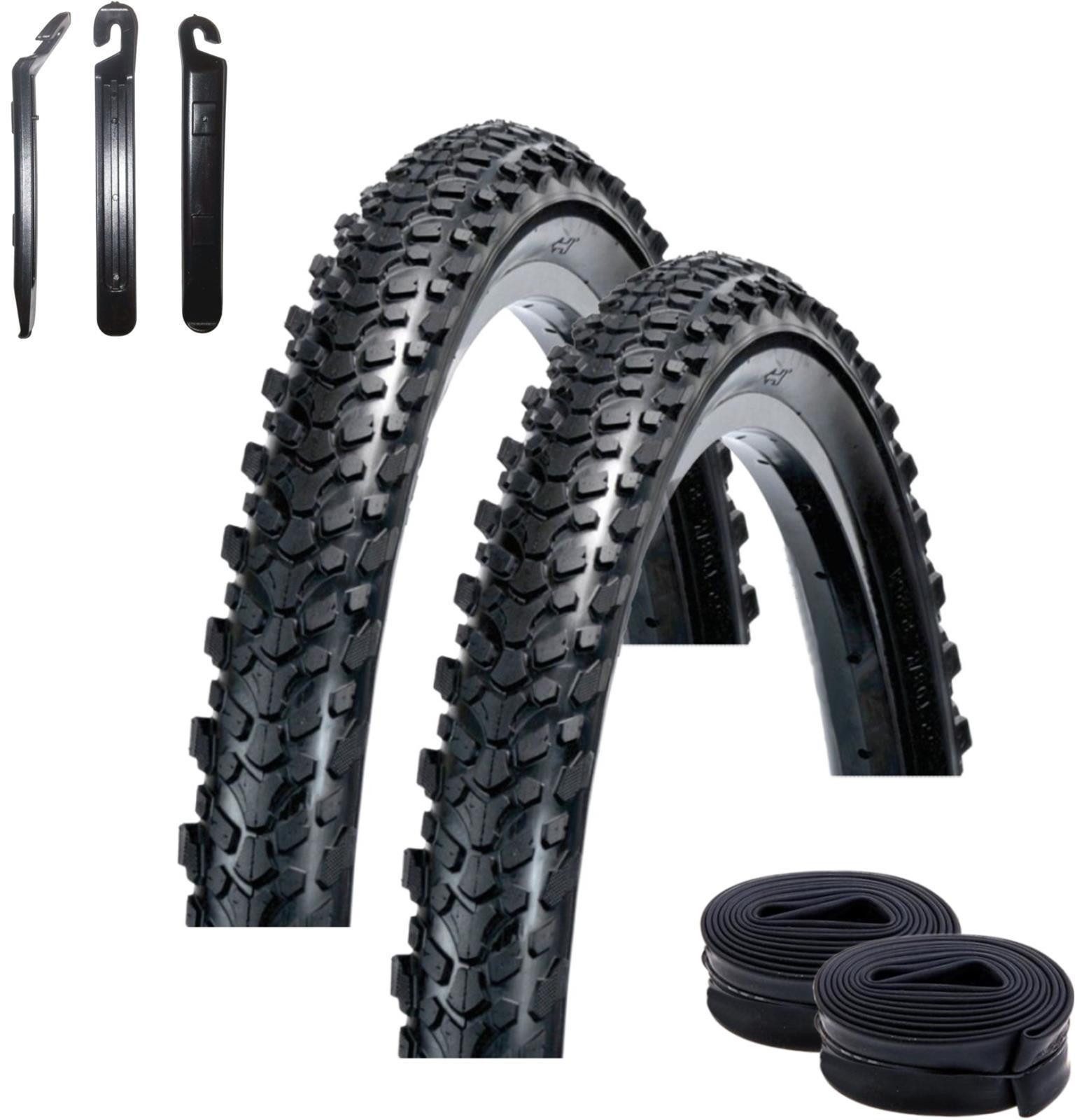 maxxi4you Fahrradreifen 2 x Rexway MTB 26 x 2,125 (54-559) Schwarz/Reflex + 2 DV inkl. RH