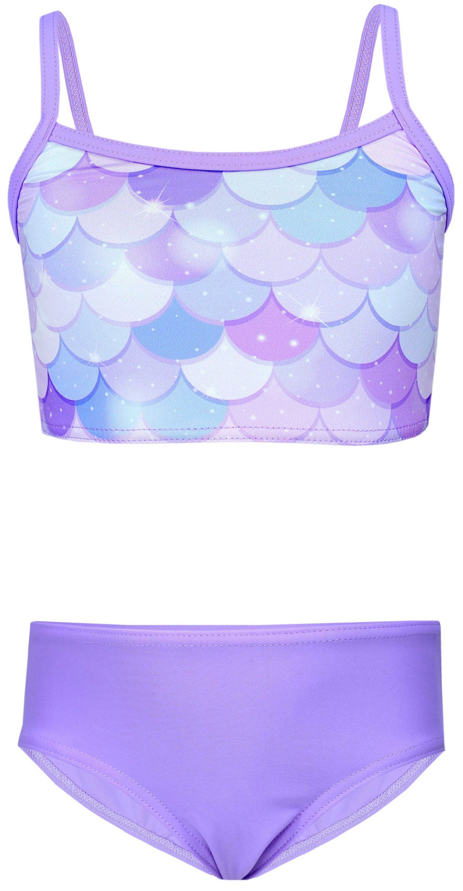 Aquarti Bustier-Bikini Aquarti Mädchen Bikini Set Bustier Bikinislip Zweiteiliger Badeanzug