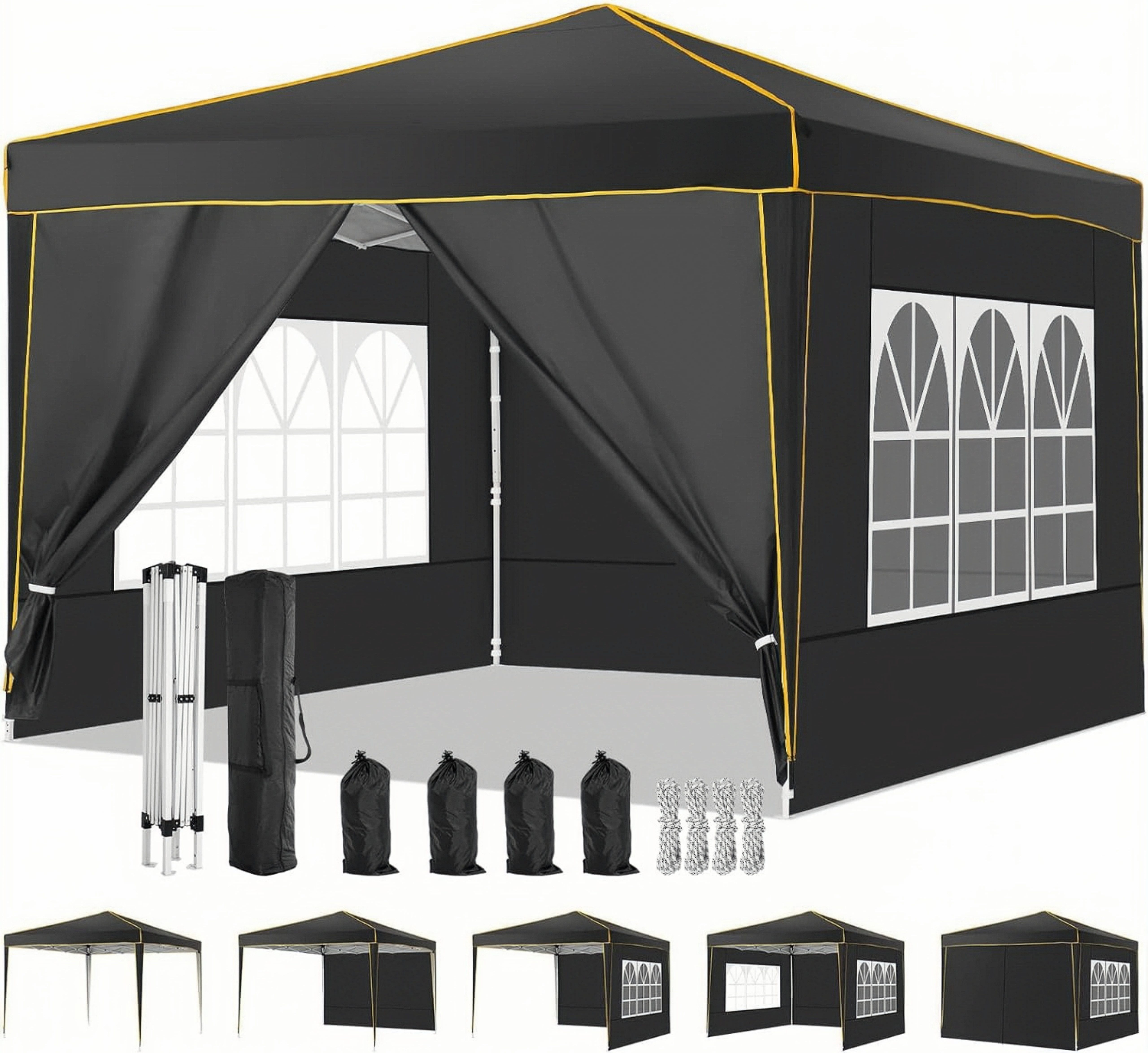 LUCKZON Pavillon 3x3m, Pop Up Pavillon günstig online kaufen