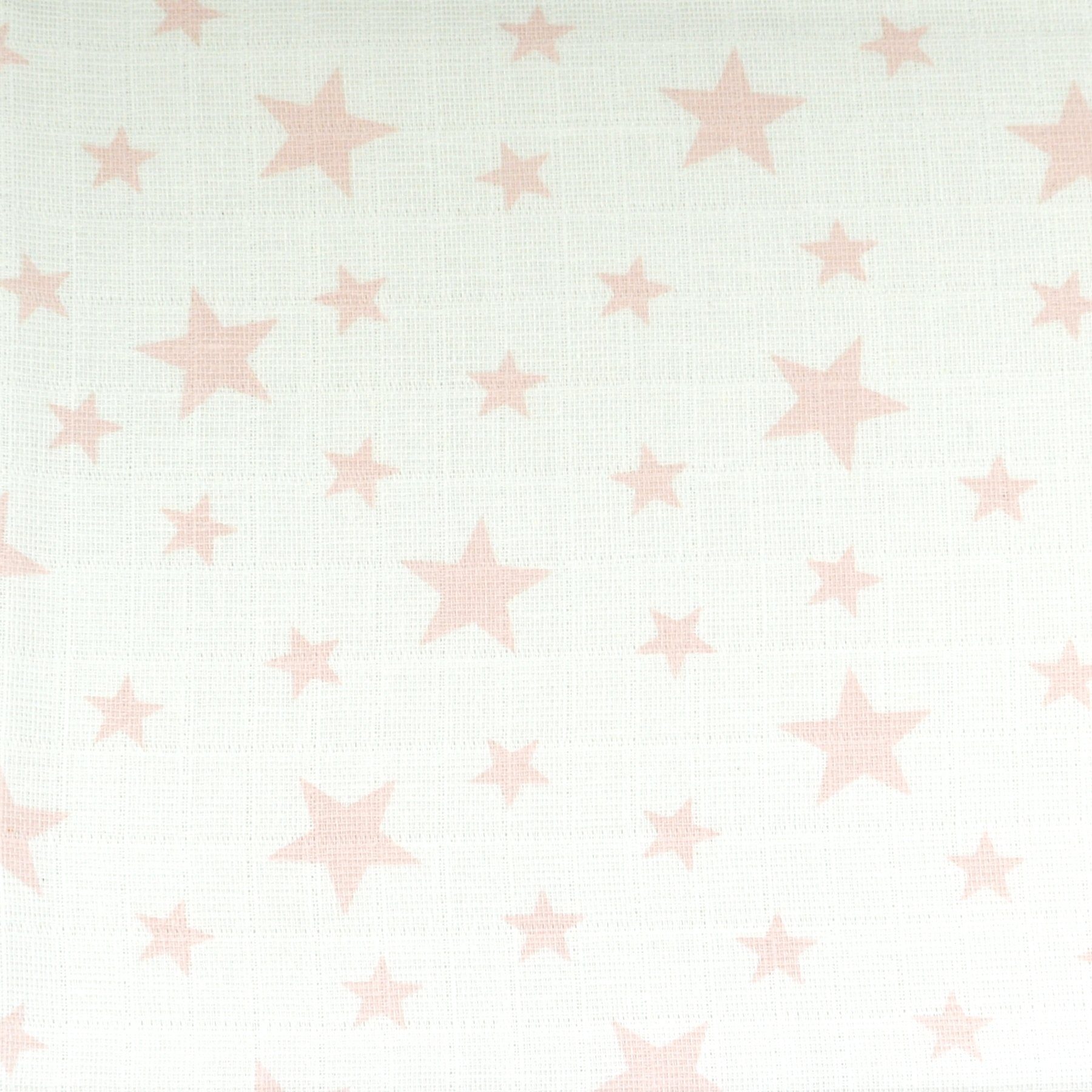Rosa, 80x70 Mulltücher Spucktuch 5 (10-tlg), Sterne, M.M.C. 5 cm Weiß