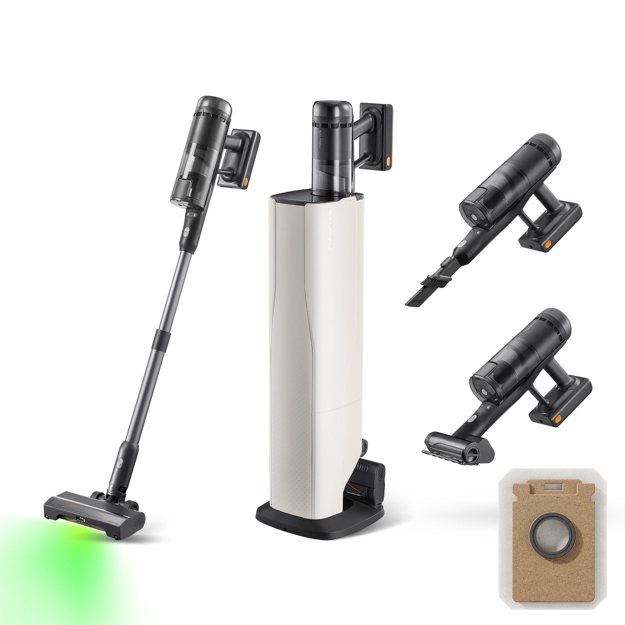 Roborock Akku-Handstaubsauger mit Absaugstation roborock Roborock H60 Hub Reihe, Anti-Tangle Bürste