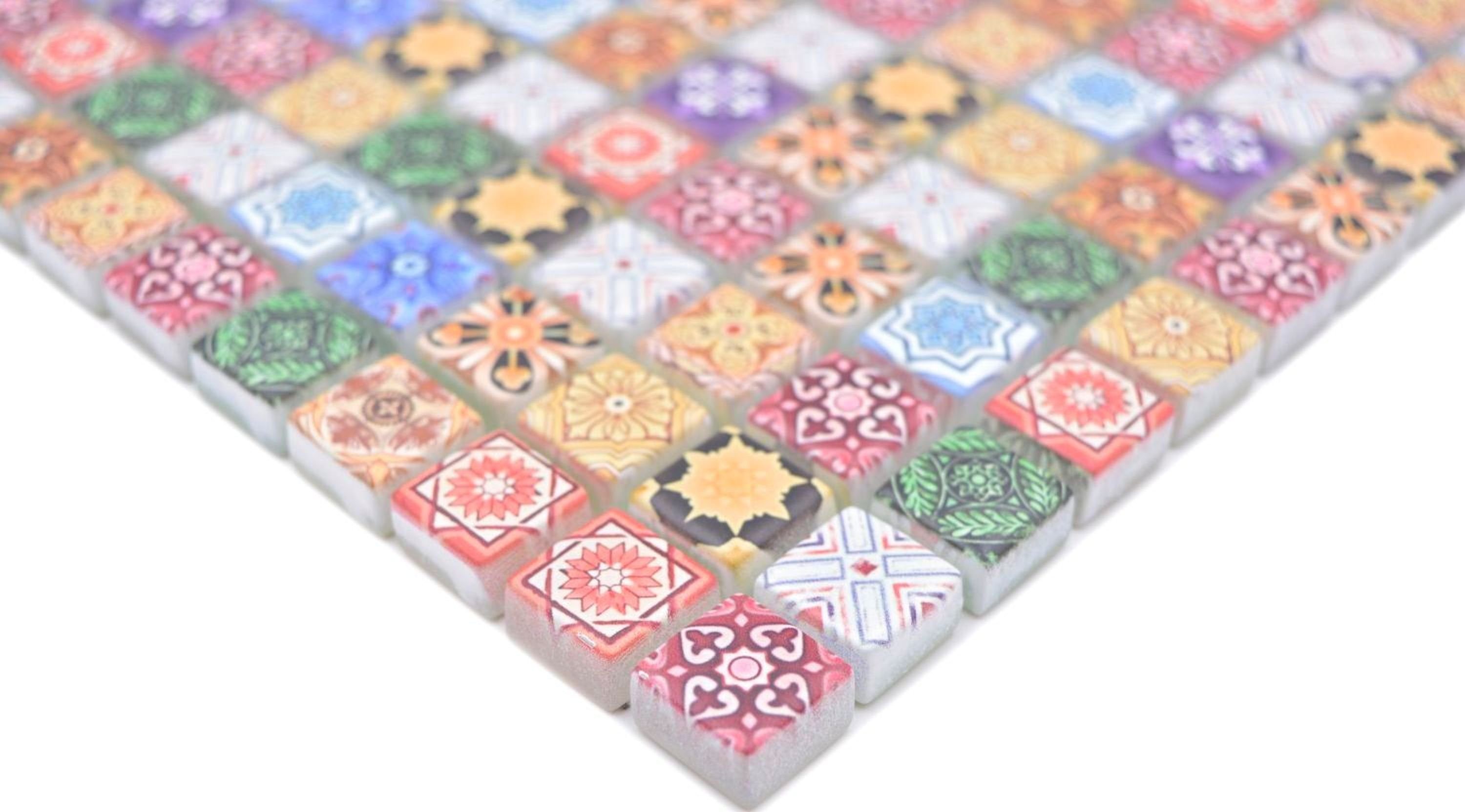 Mosani Mosaikfliesen Glasmosaik Mosaik Retro Mosaik Marokkanischer Stil bunt
