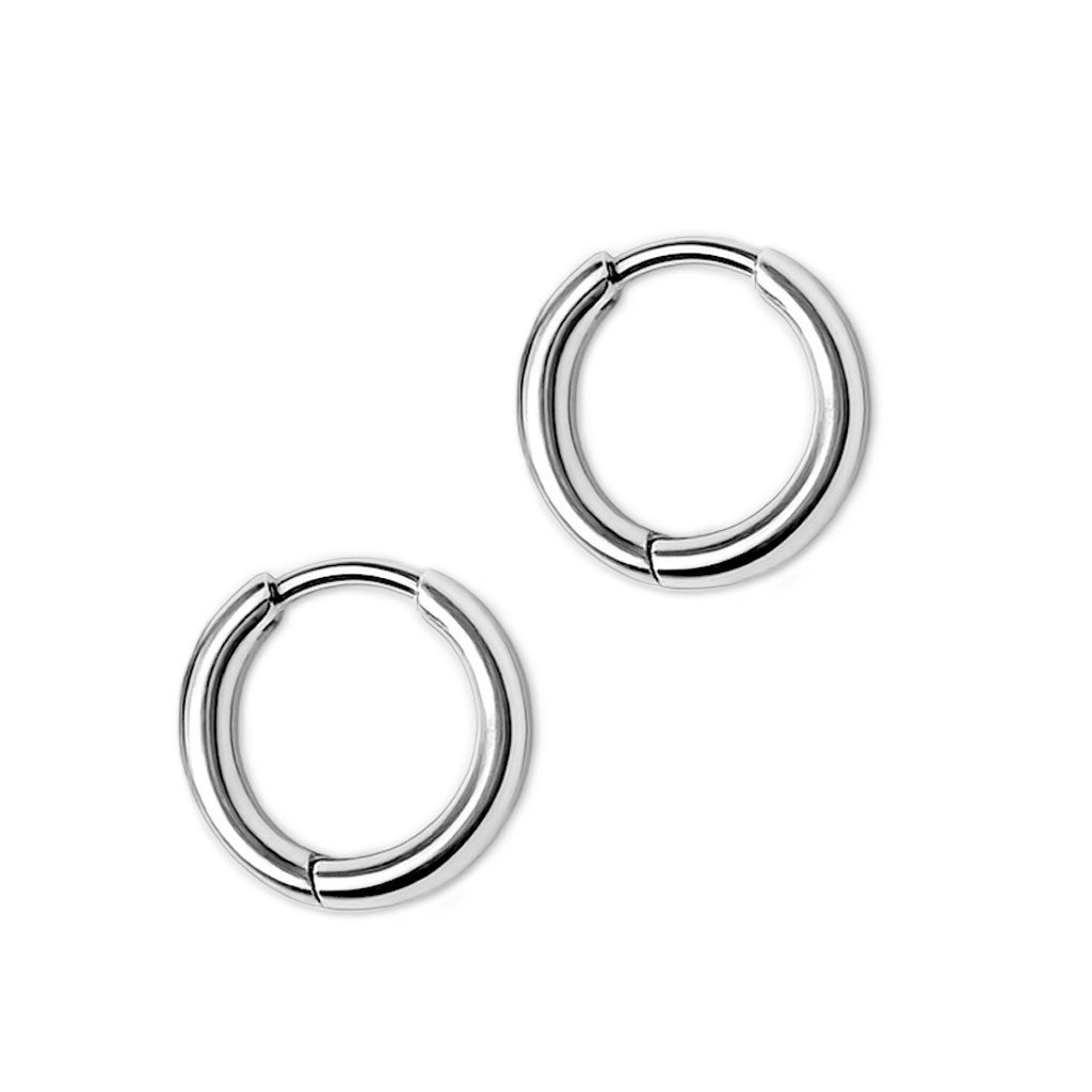 viva-adorno Paar Creolen Damen Klappcreolen Hoop Ohrringe Edelstahl verschiedene Größen, dünn schmal Conch Helix Cartilage Piercing