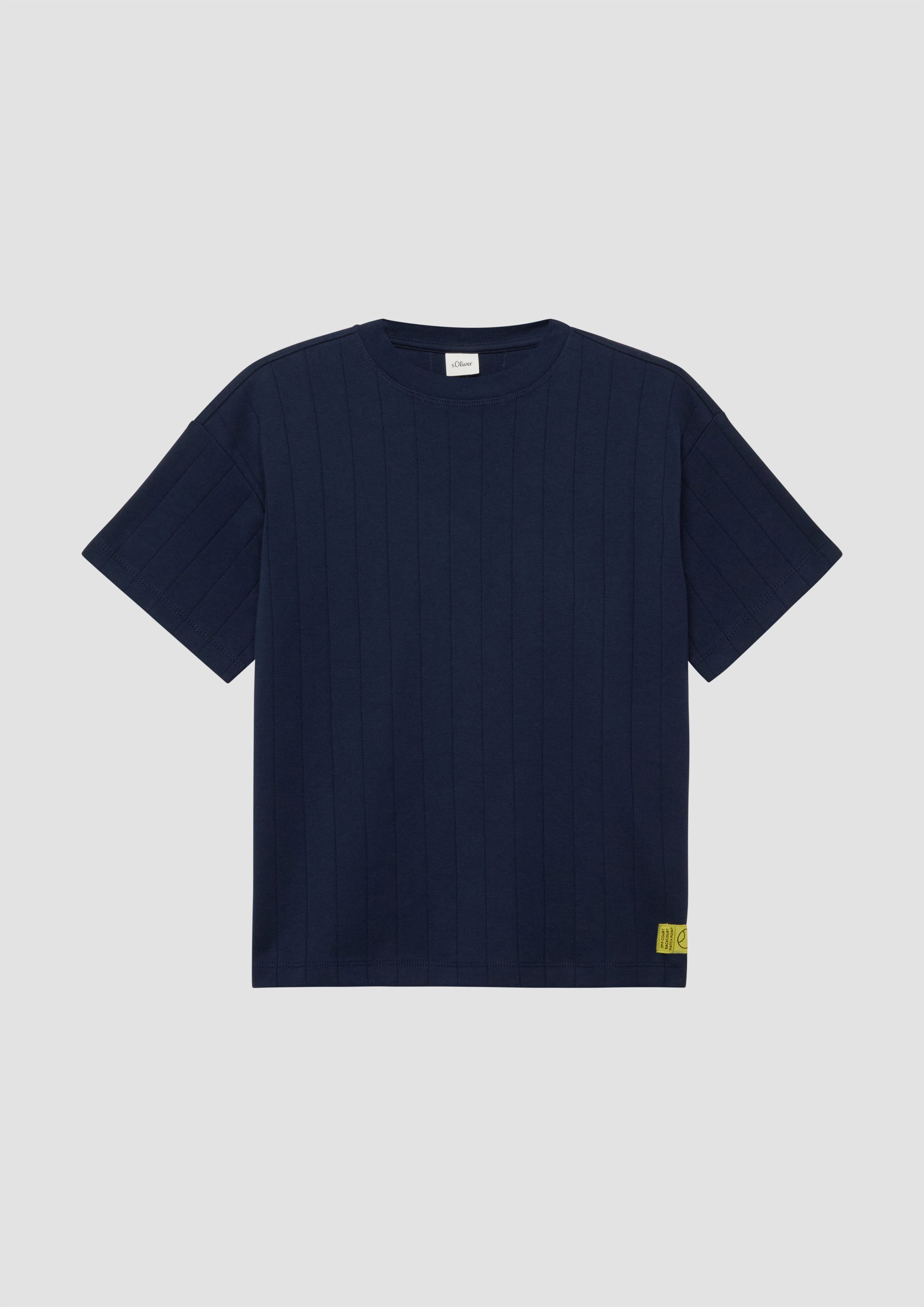 s.Oliver Kurzarmshirt T-Shirt Oversize-Shirt aus strukturiertem Interlockjersey