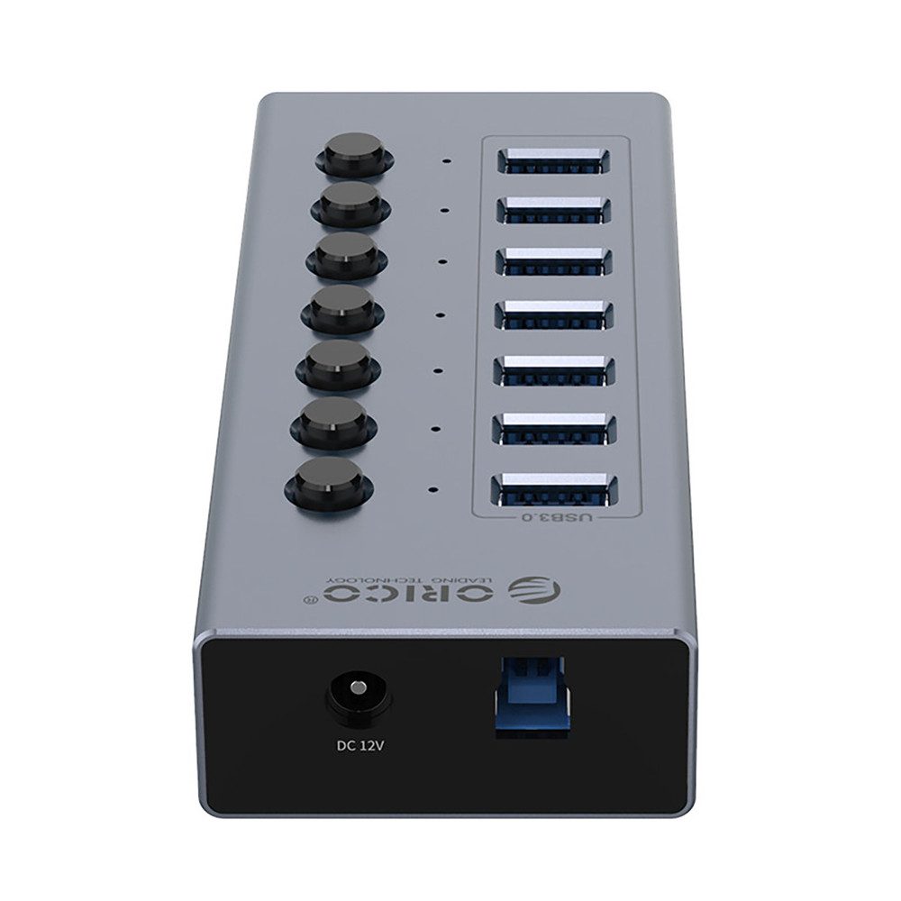 ORICO Orico BT2U3-7AB USB Hub 7-Port USB-A 3.0 Grau USB-Adapter
