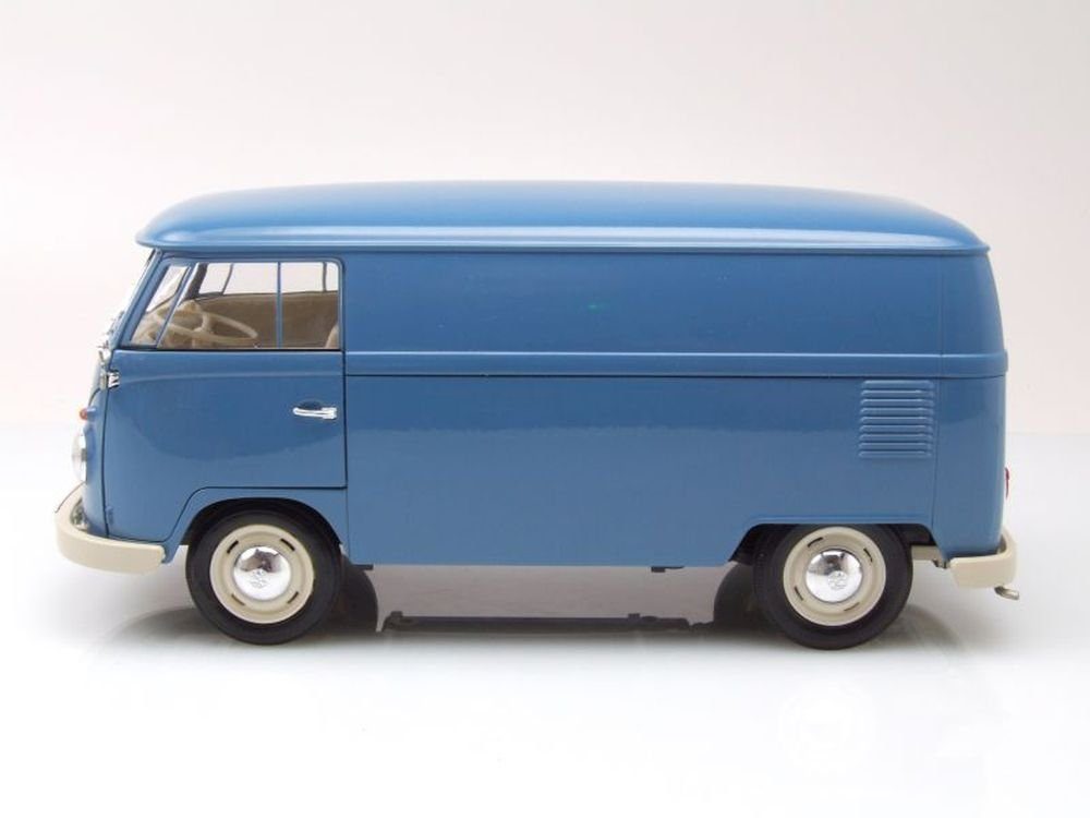 Welly Modellauto VW T1 Bus Kasten 1963 blau, Maßstab 1:18