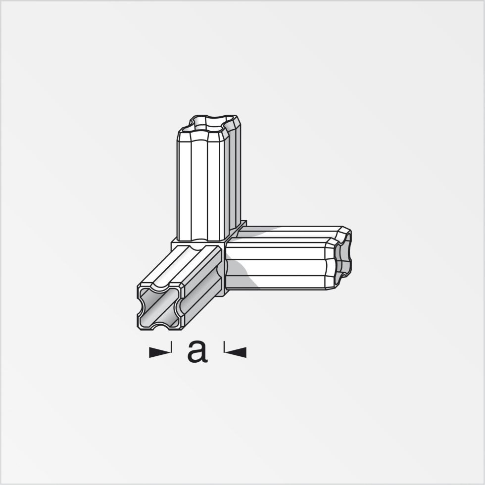Thumbnail - alfer Abdeckprofil alfer Eck-Verbinder 90º, 3 Zapfen 23.5 mm 23.5 mm