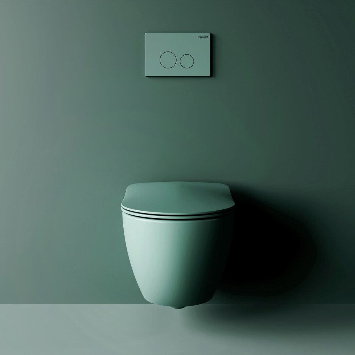 Creavit Tiefspül-WC RIMOFF mit & ohne Bidet‑Funktion – Hänge‑WC aus Sanitärkeramik, Wandmontage, Abgang Spülrandlos, wassersparend, Toilette in verschiedene Farben, antibakteriell, Softclose‑Sitz