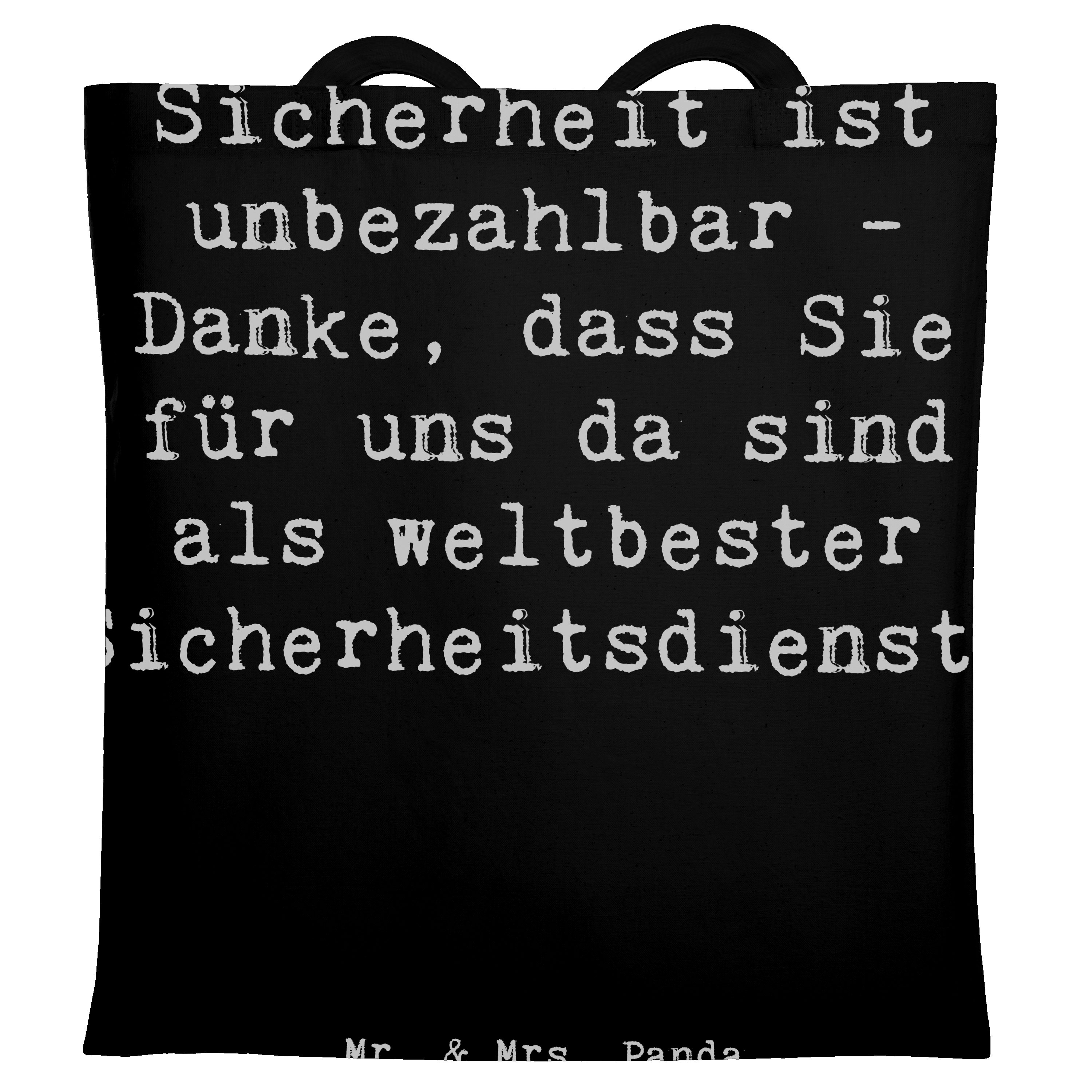 Tragetasche Weltbester Sicherheitsdienst - Schwarz - Geschenk, Verantwortung, Sto
