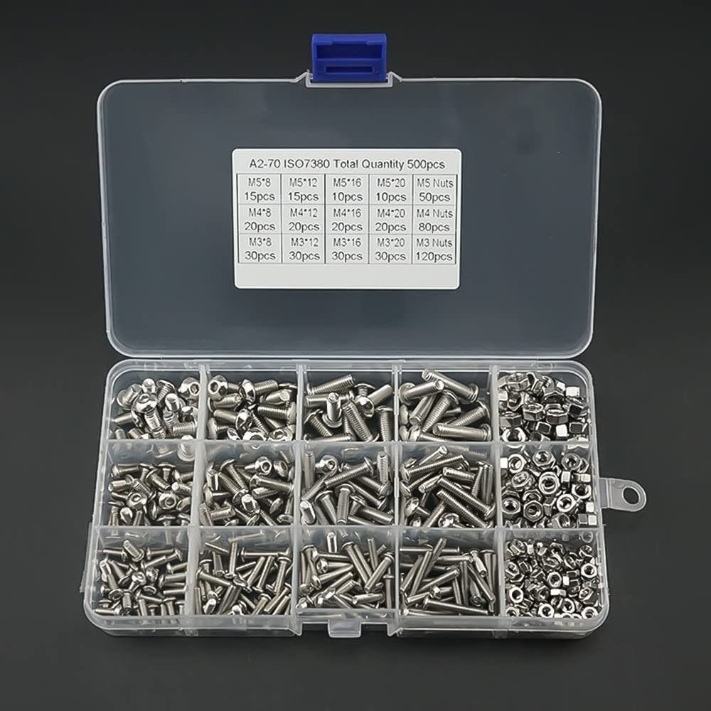 M5 Set,Innensechskant Einschraubmutter Edelstahl Schrauben Muttern 500pcs M4 zggzerg 304 M3