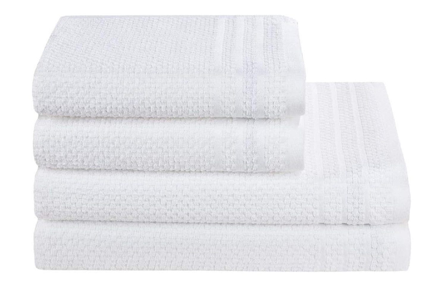 Egeria Handtücher Sparset 4 Stück Handtücher Hotel Collection, (Spar-Set, 4-St), Reiskornstruktur schmale Bordüre strapazierfähig ca. 50x100cm