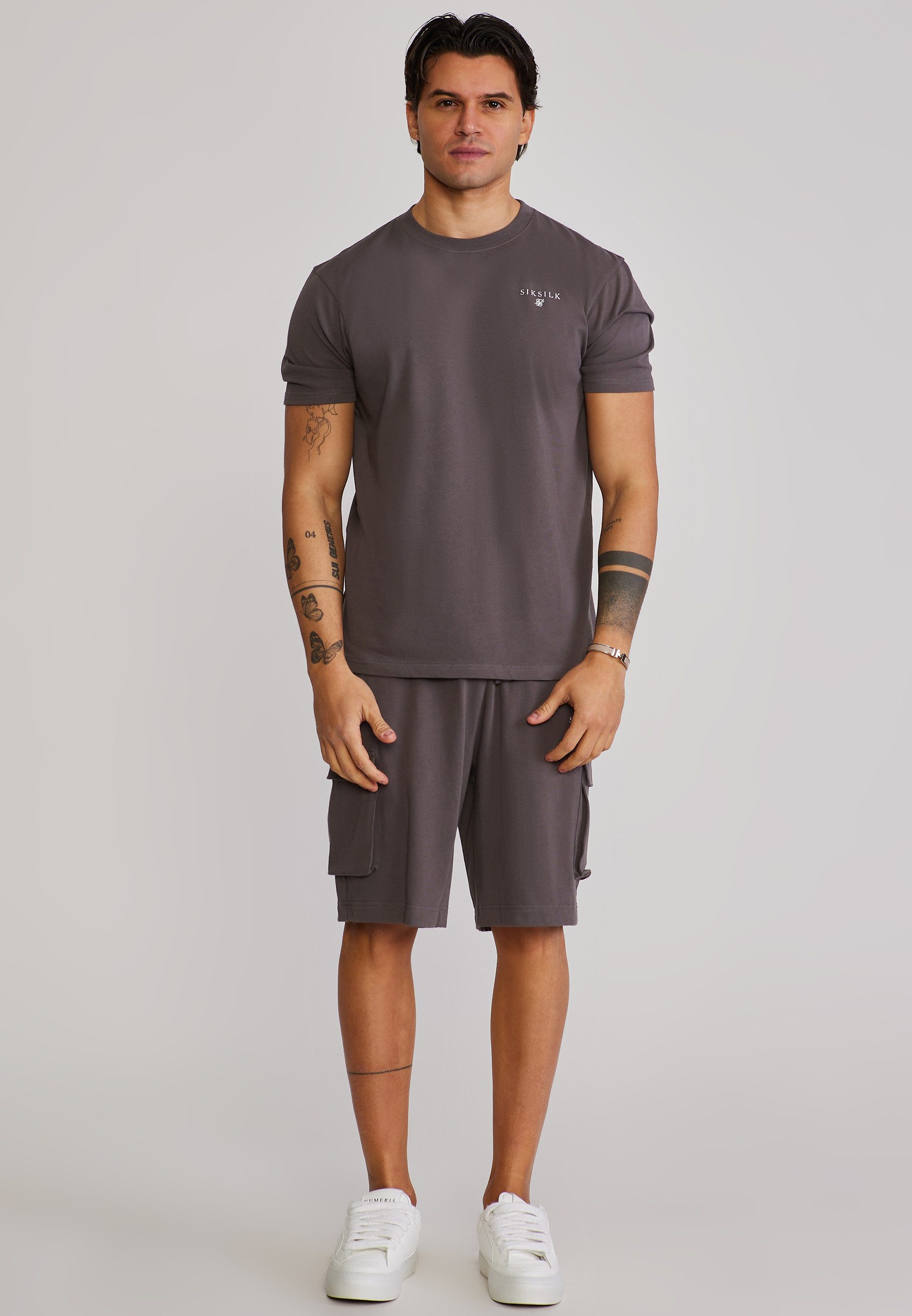 Siksilk Sweatanzug SikSilk Herren Braun T-Shirt and Shorts Set