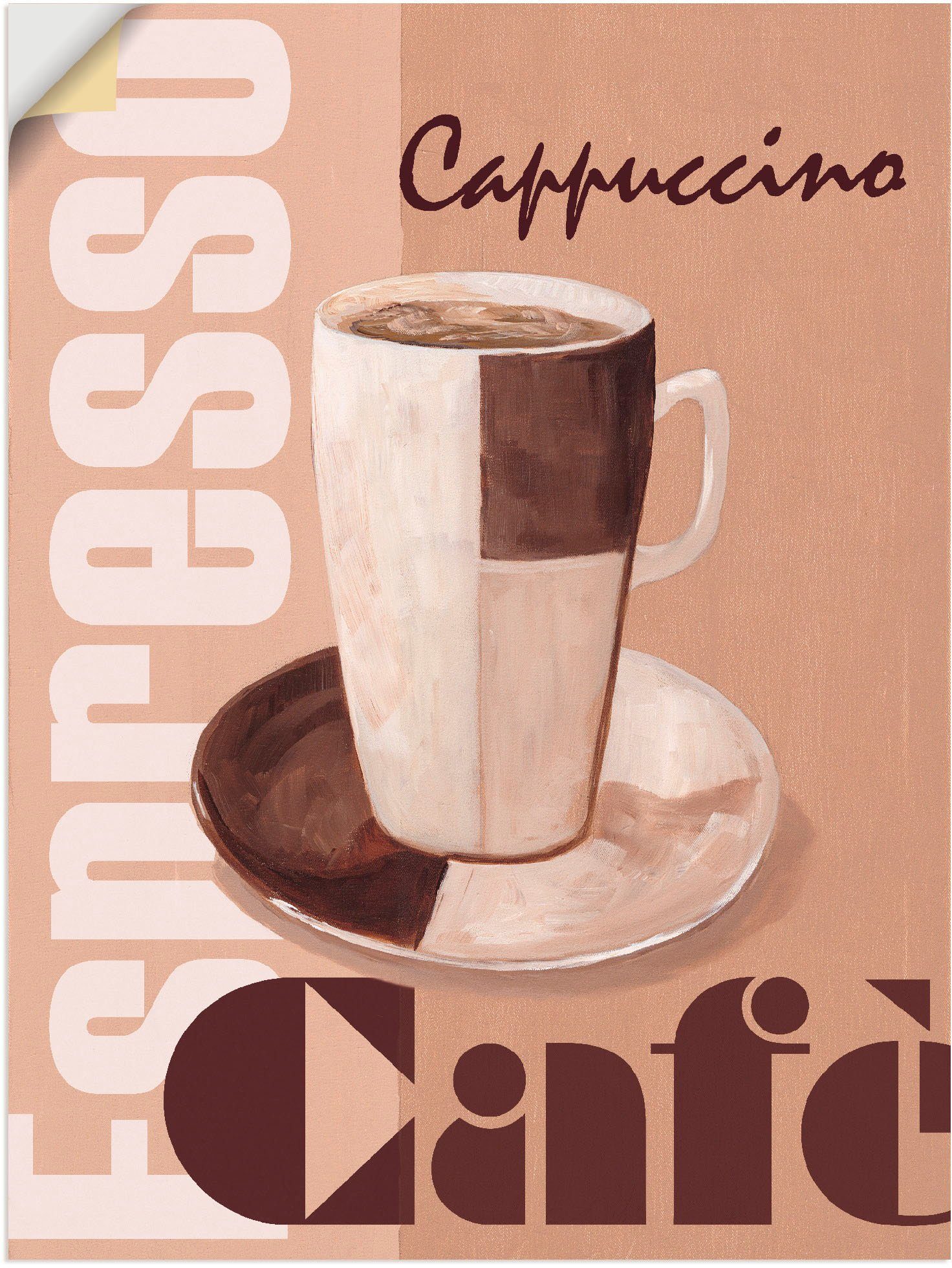 in - als Leinwandbild, Wandaufkleber versch. (1 St), Größen Wandbild Getränke Kaffee, Artland Poster Cappuccino Alubild, oder